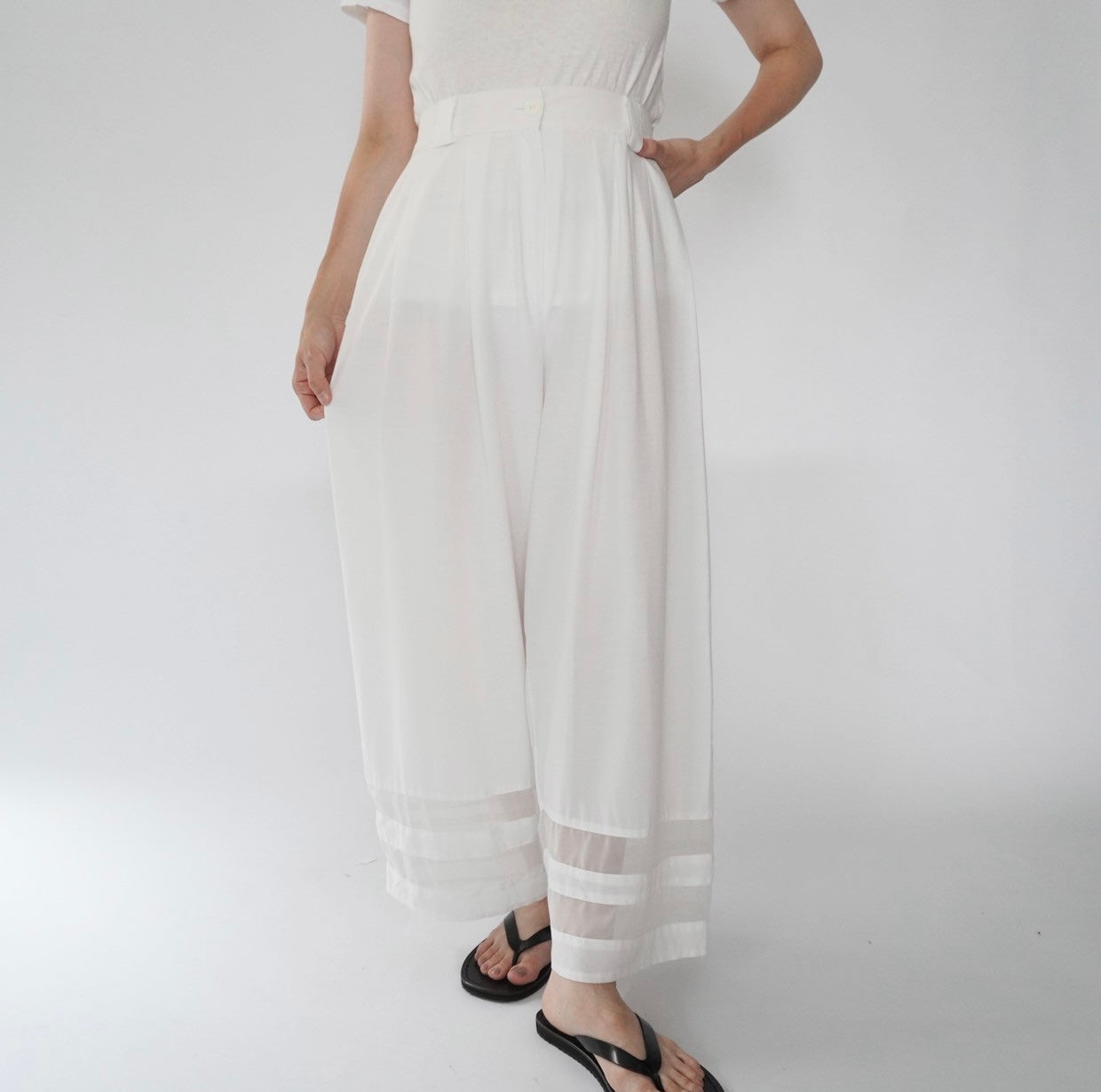 90s Design Wide Pants Made in France