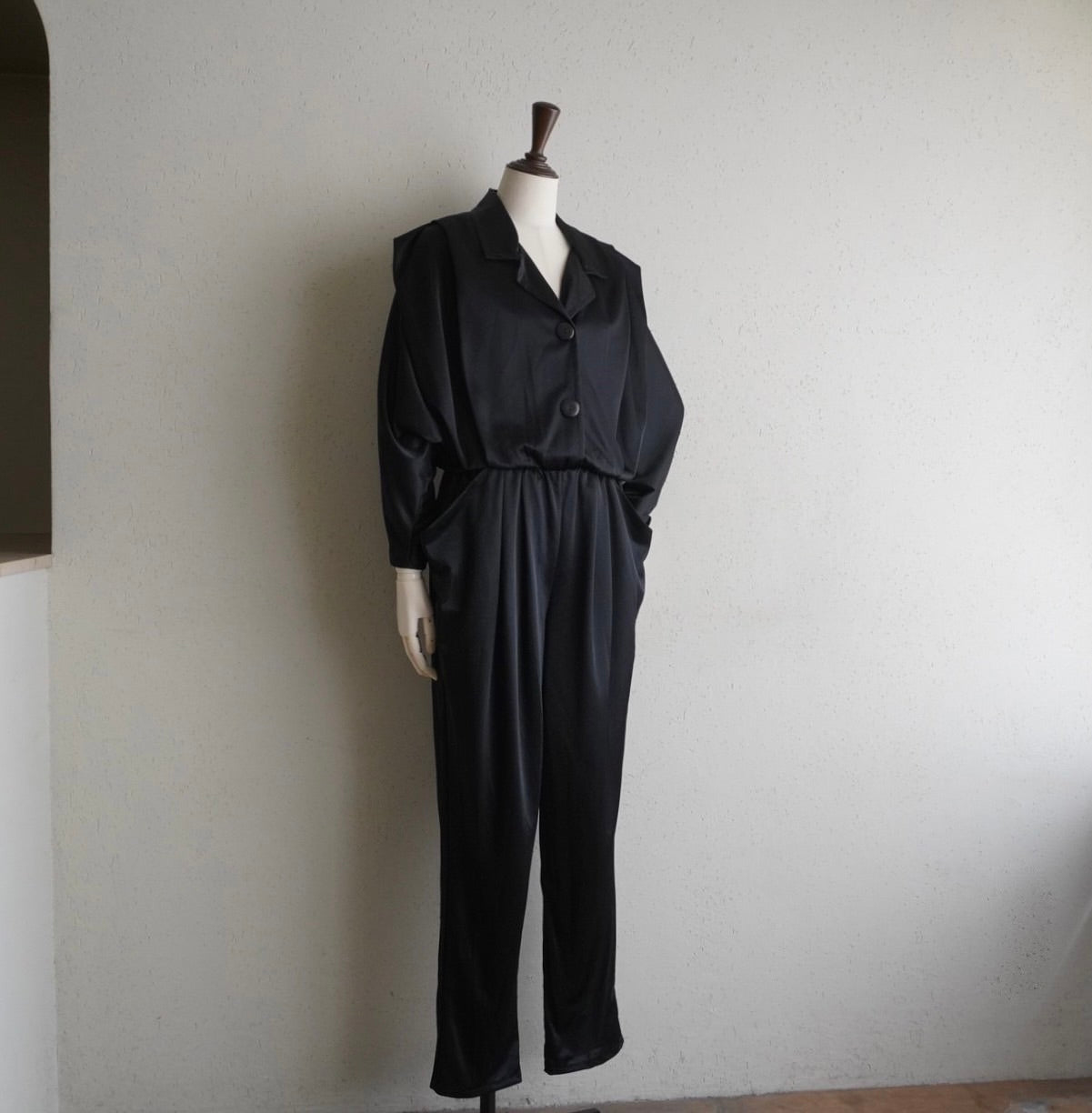 80s Black Jump Suit