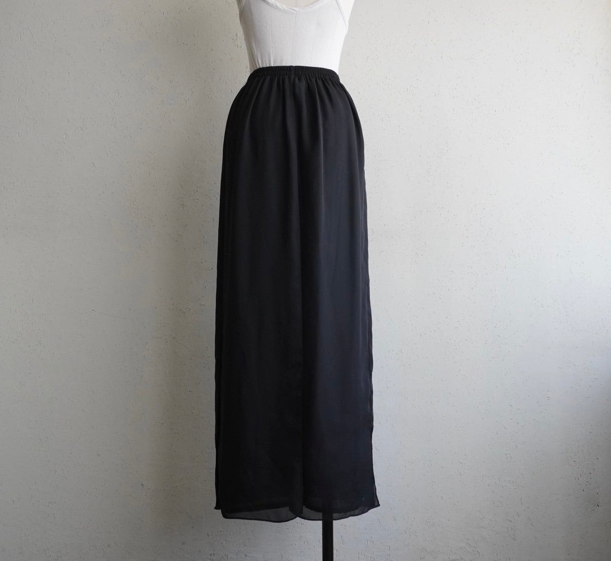 90s Black Slit Design Pants