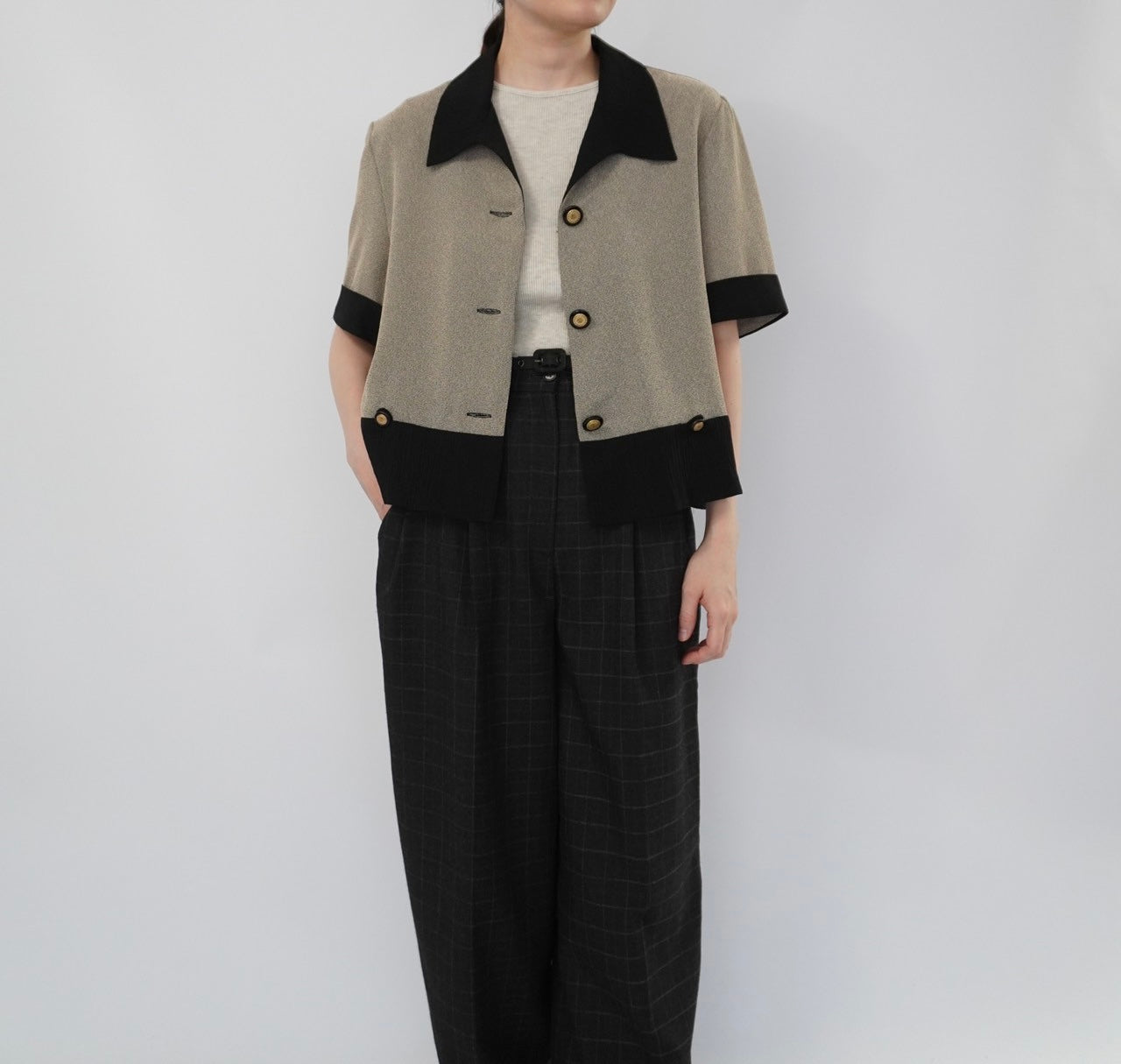 90s Two Tone Design Shirt,Jacket