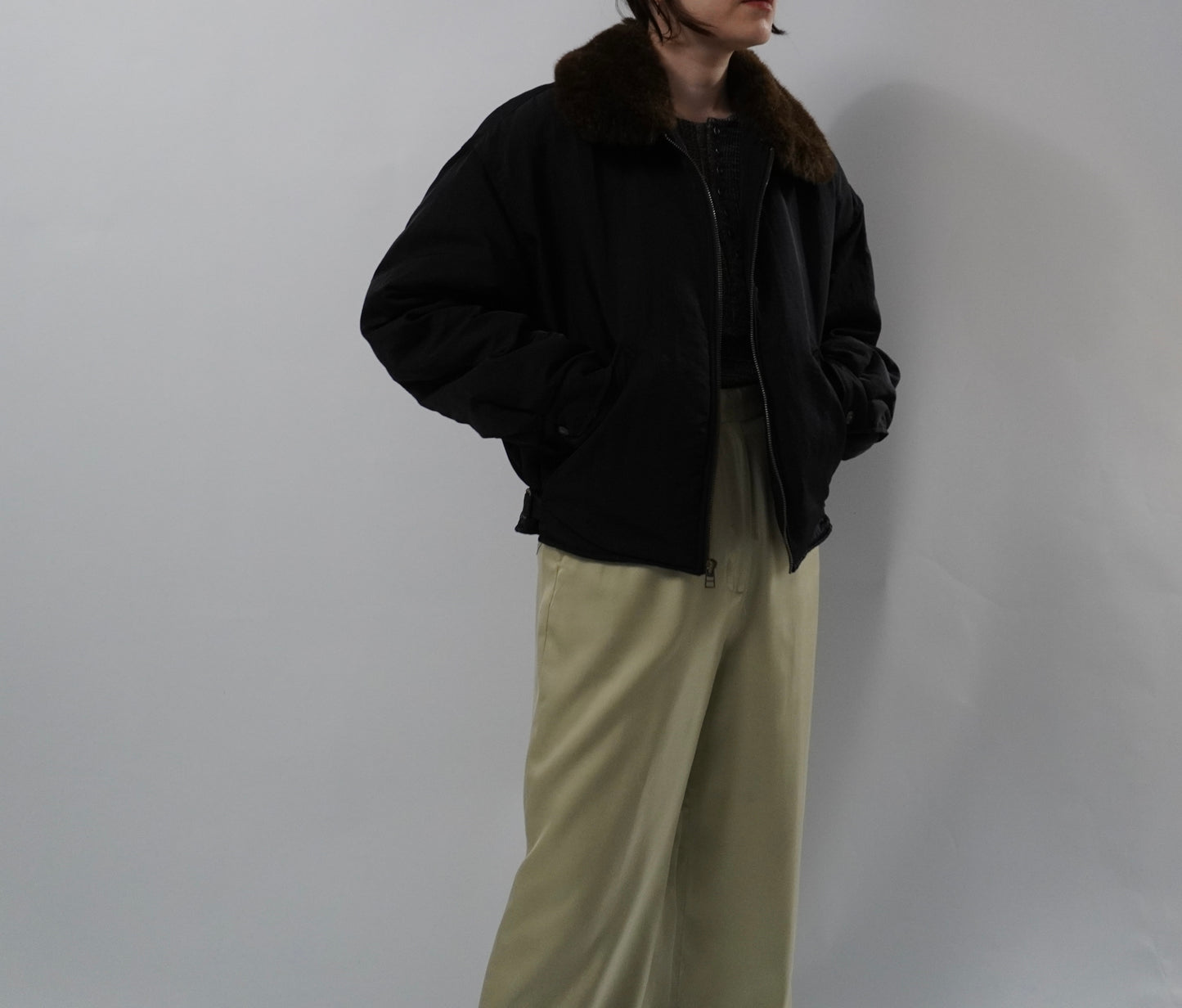 90s Black Nylon Jacket