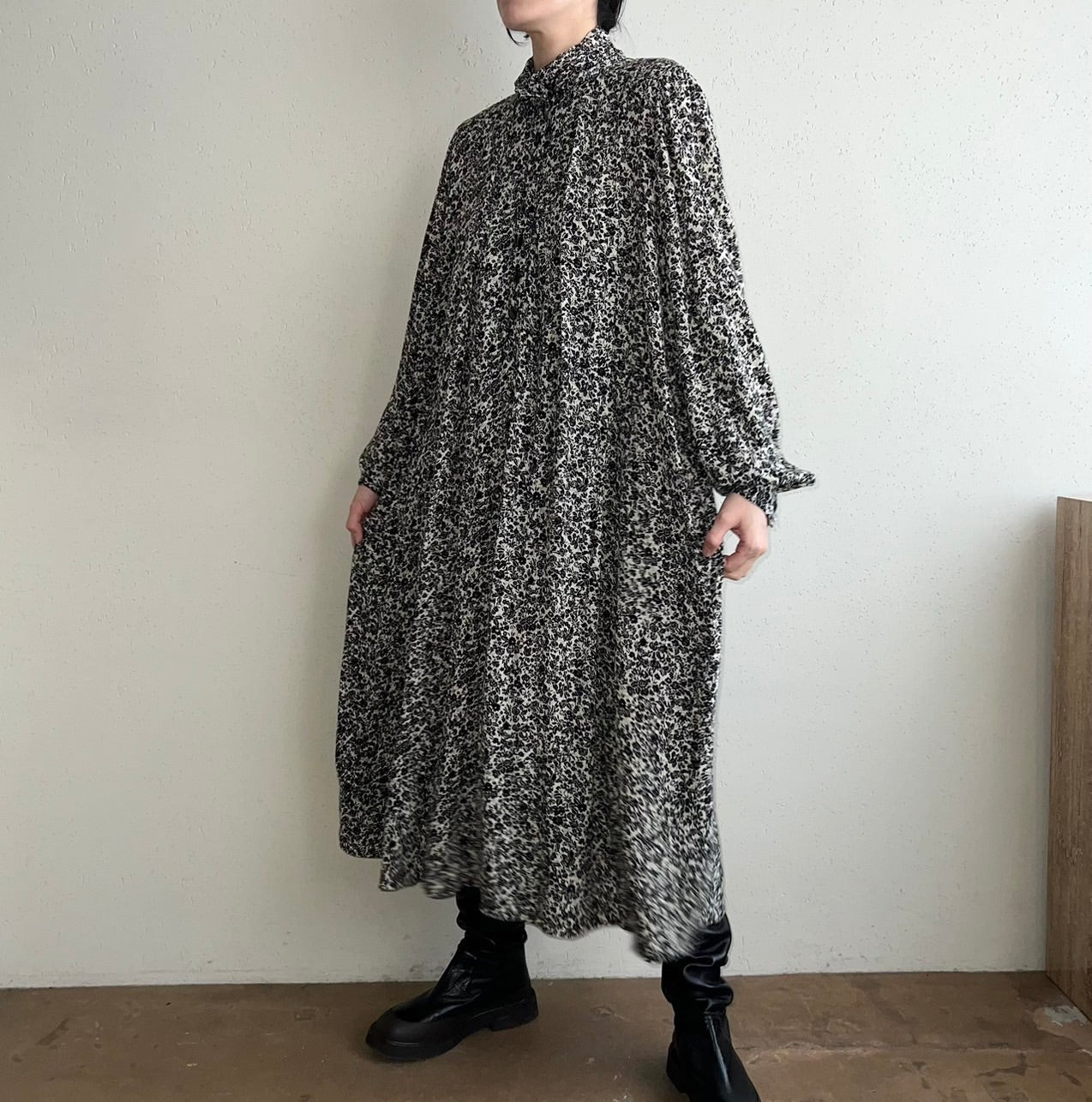 80s Printed Rayon Dress
