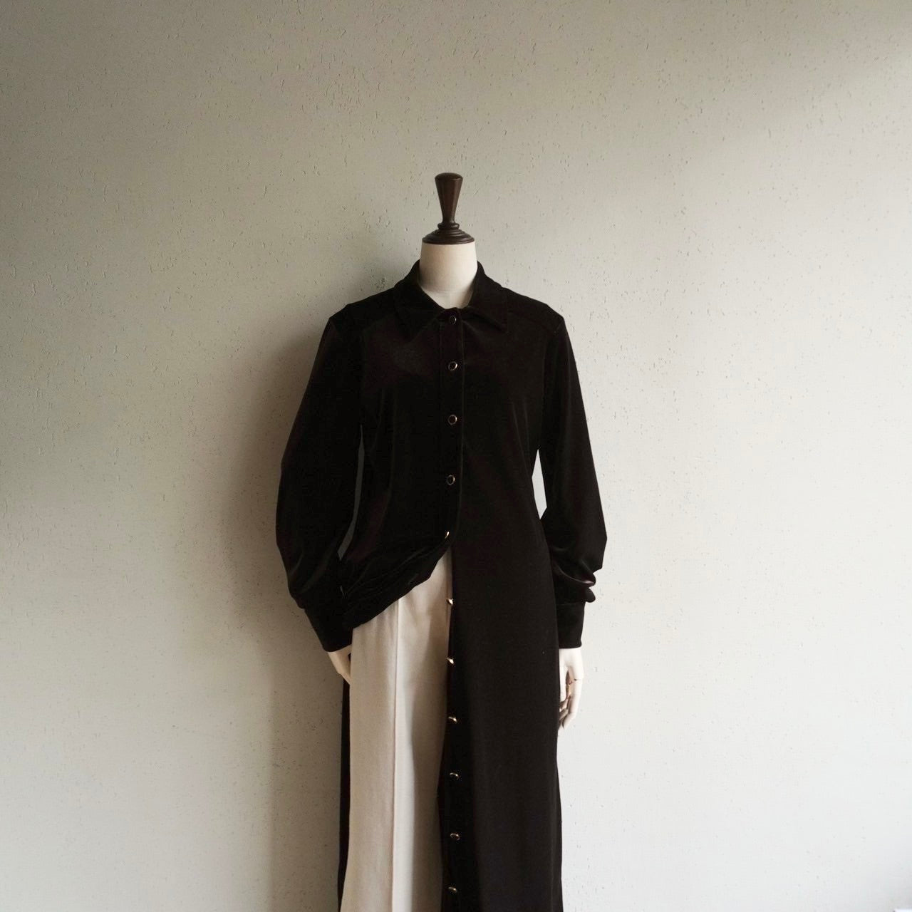 90s Brown Velor Maxi Dress Made in USA