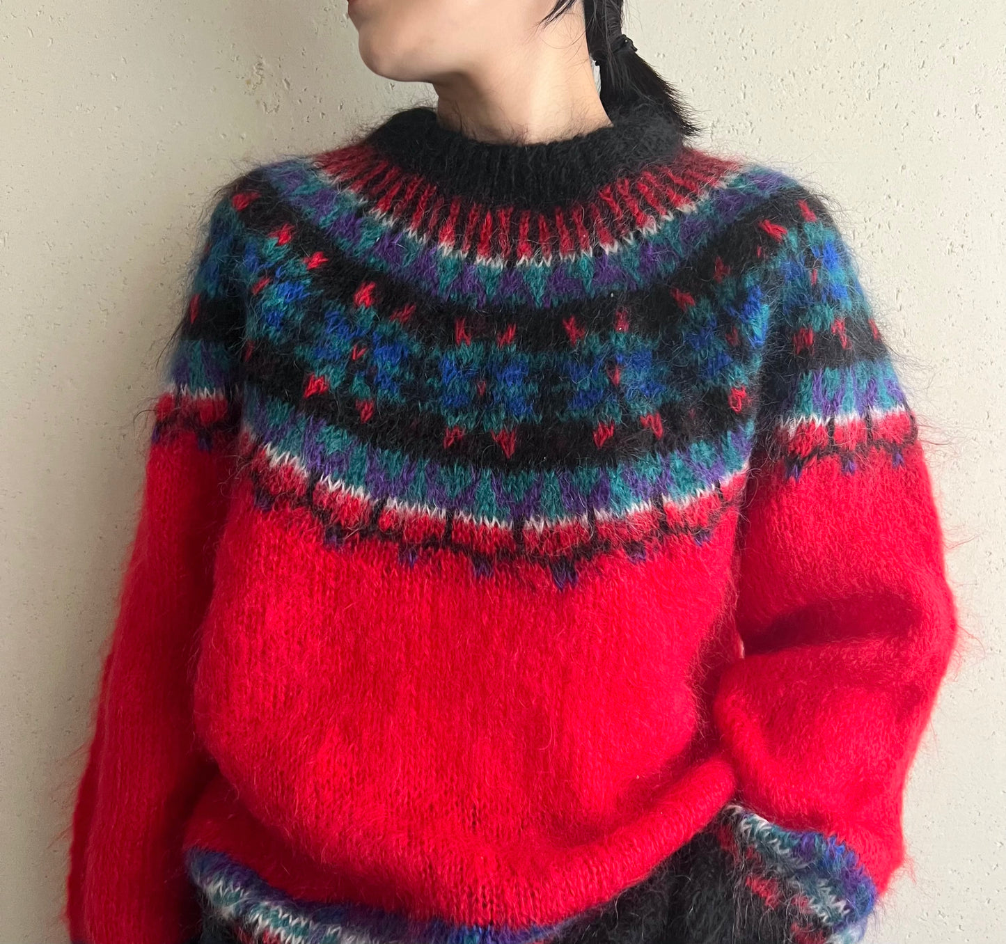 90s Design Mohair Hand Knit