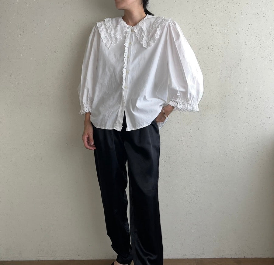 90s Cotton Lace Blouse Made in Austria