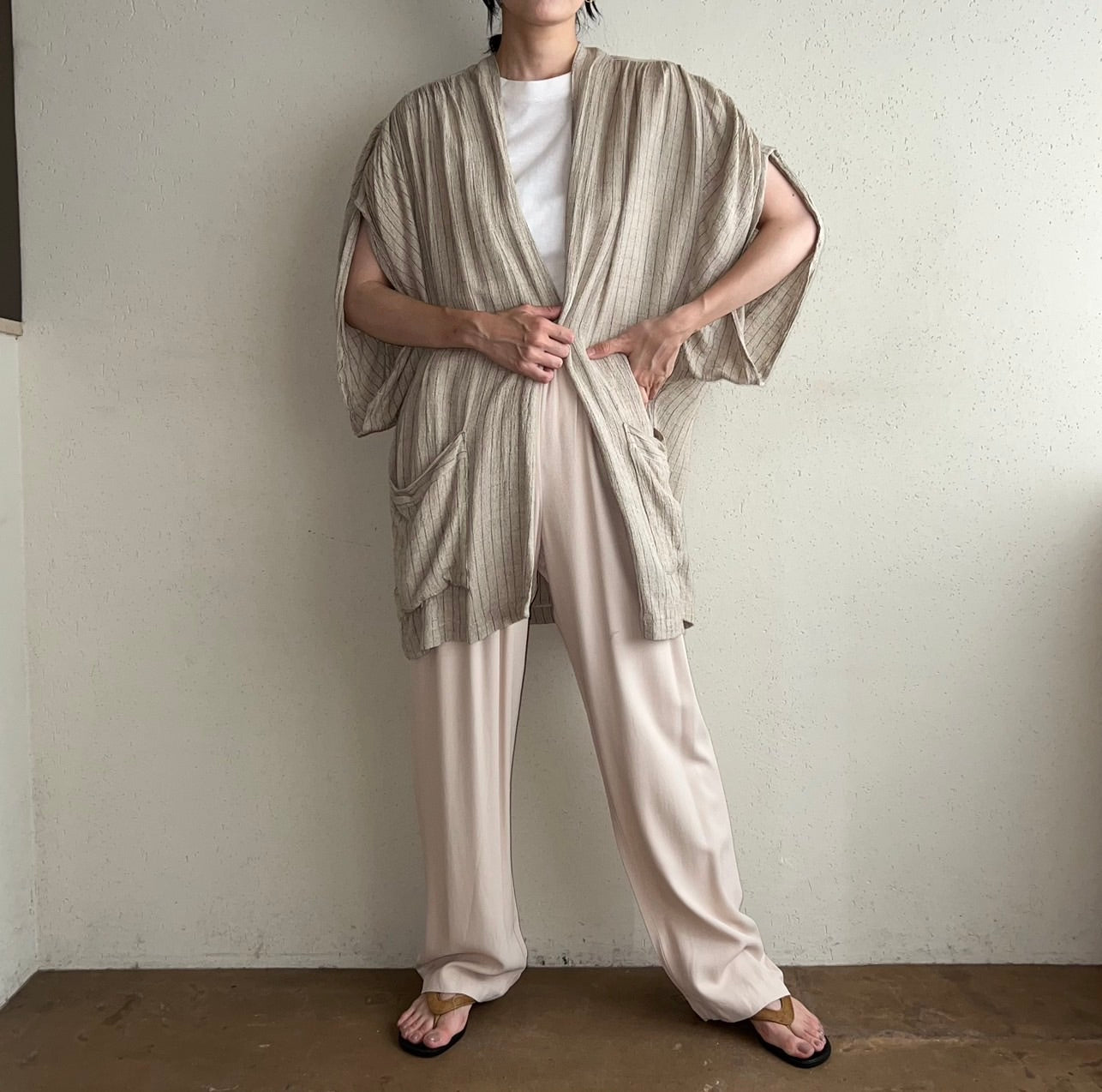 90s Striped Robe Made in USA