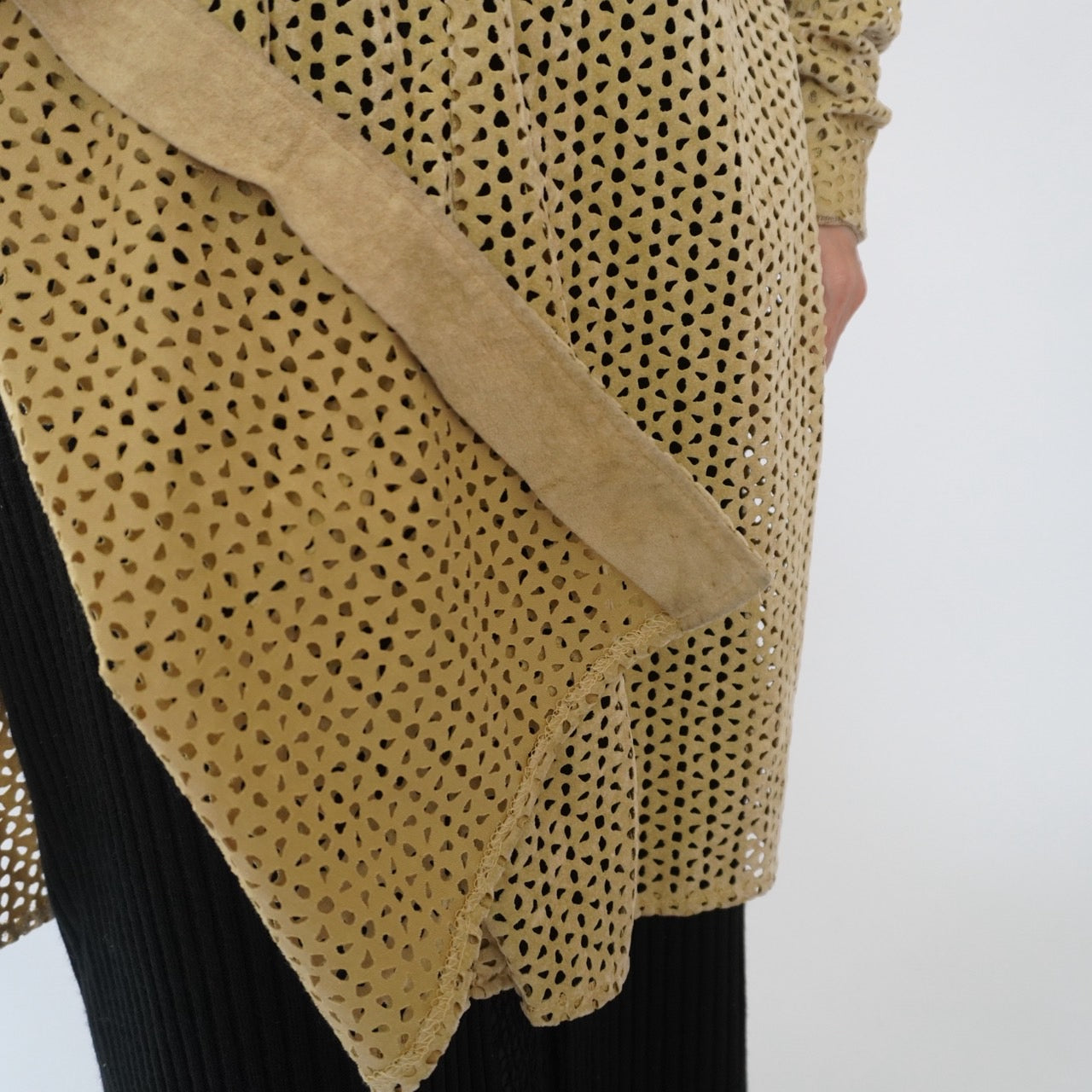 80s Design Faux Suede Top