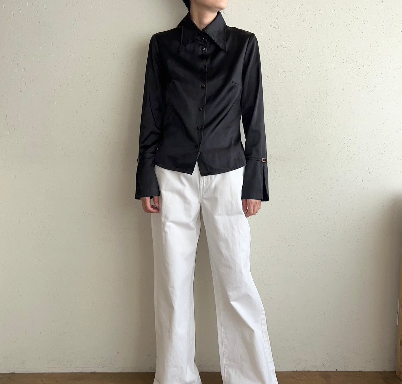 90s Black Pull Over Shirt