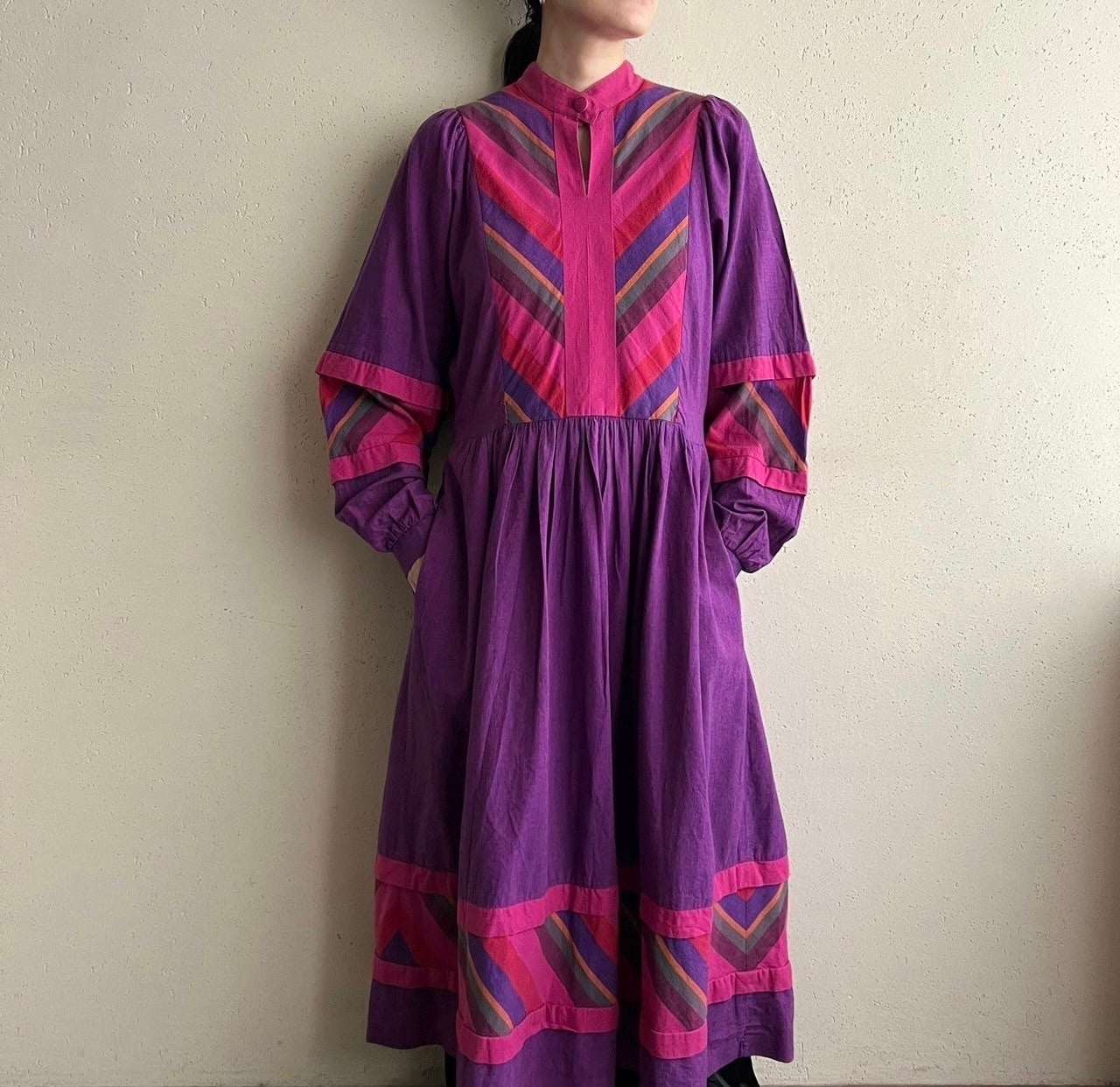 80s "Westfalenstoffe" fabric Dress Made in W.Germany