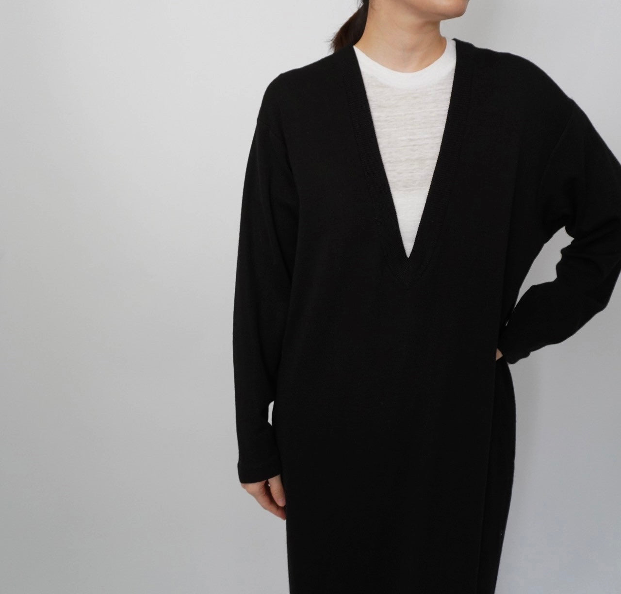 90s V Neck Knit Dress