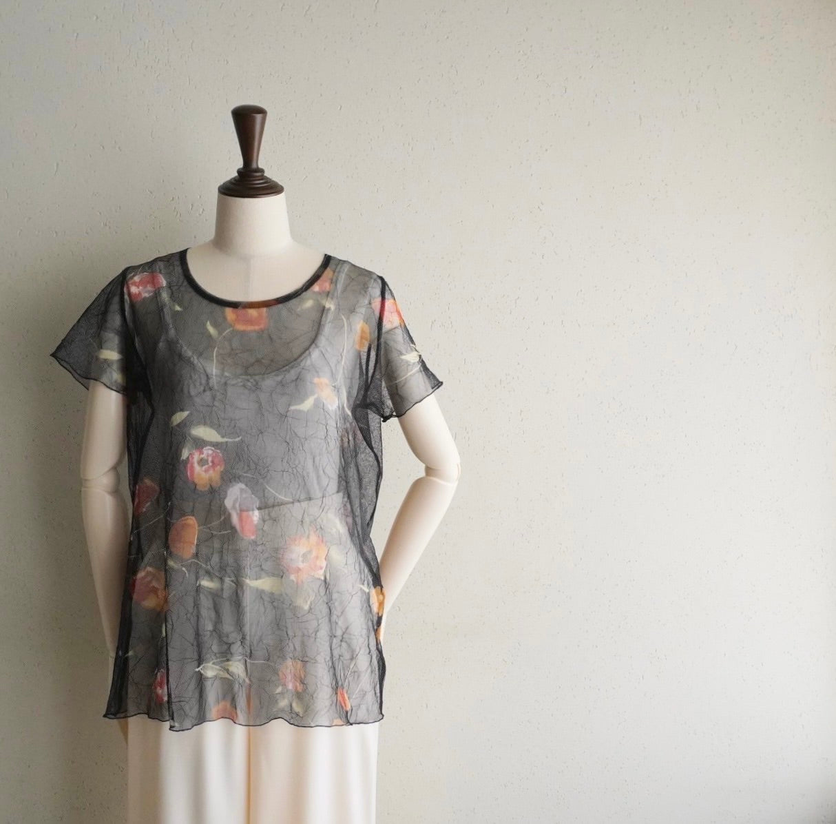 90s Printed Sheer Top