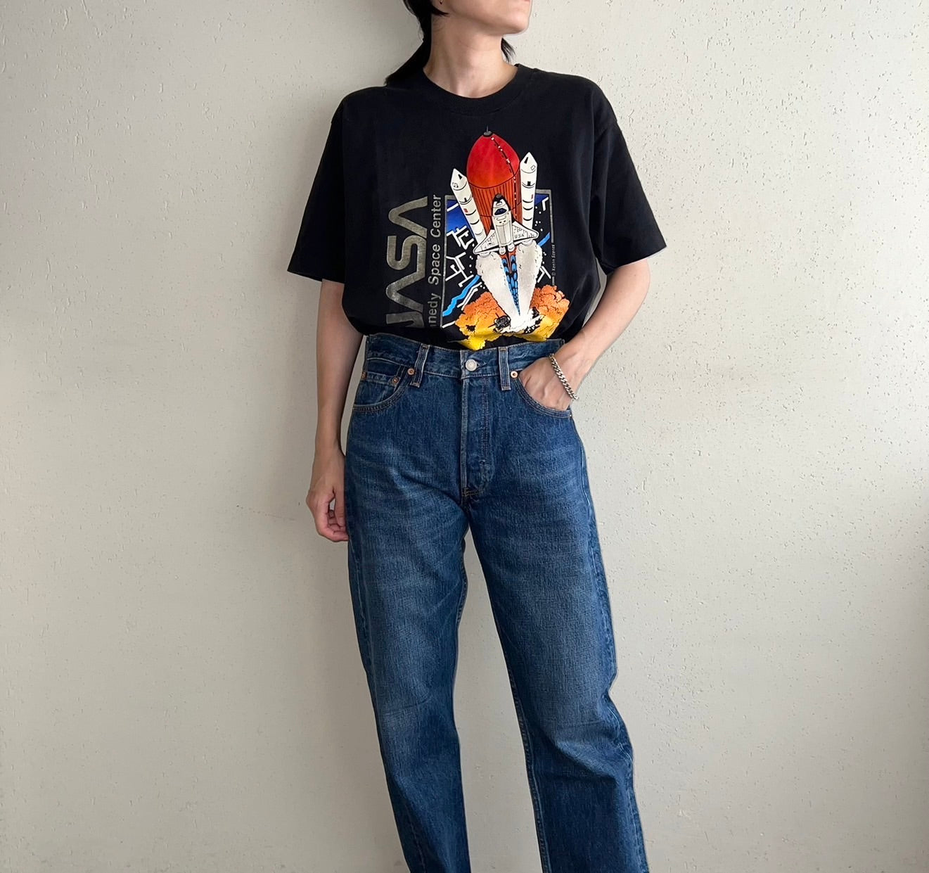 90s NASA Printed T-shirt Made in USA