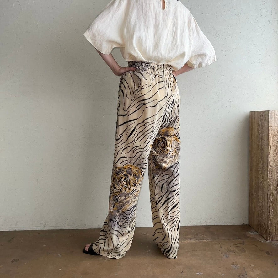 90s Printed Silk Pants