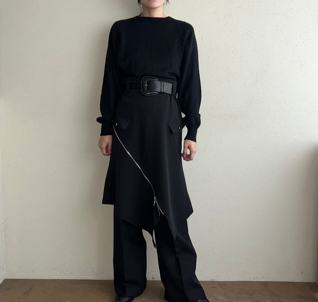 90s Zipped Design Skirt Made in France