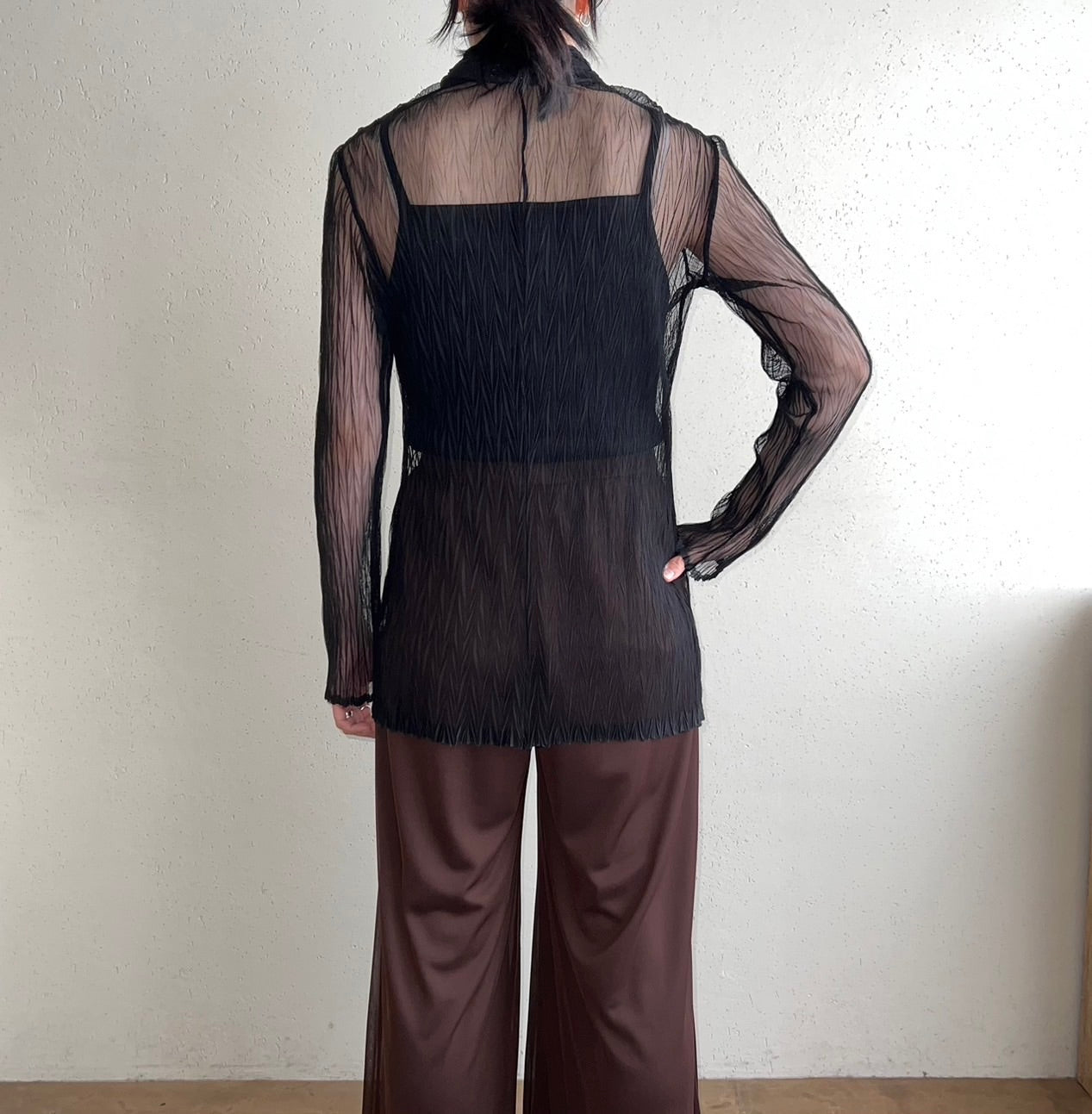 90s Black Sheer Shirt