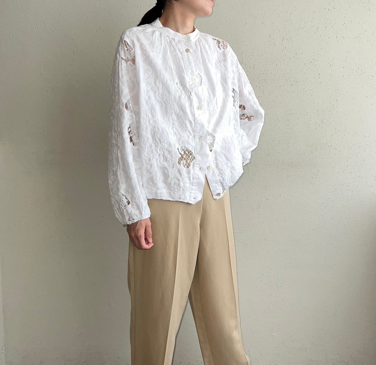 White Cut Lace Blouse