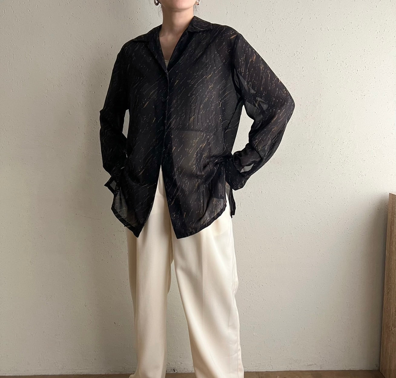 90s Sheer Printed Shirt