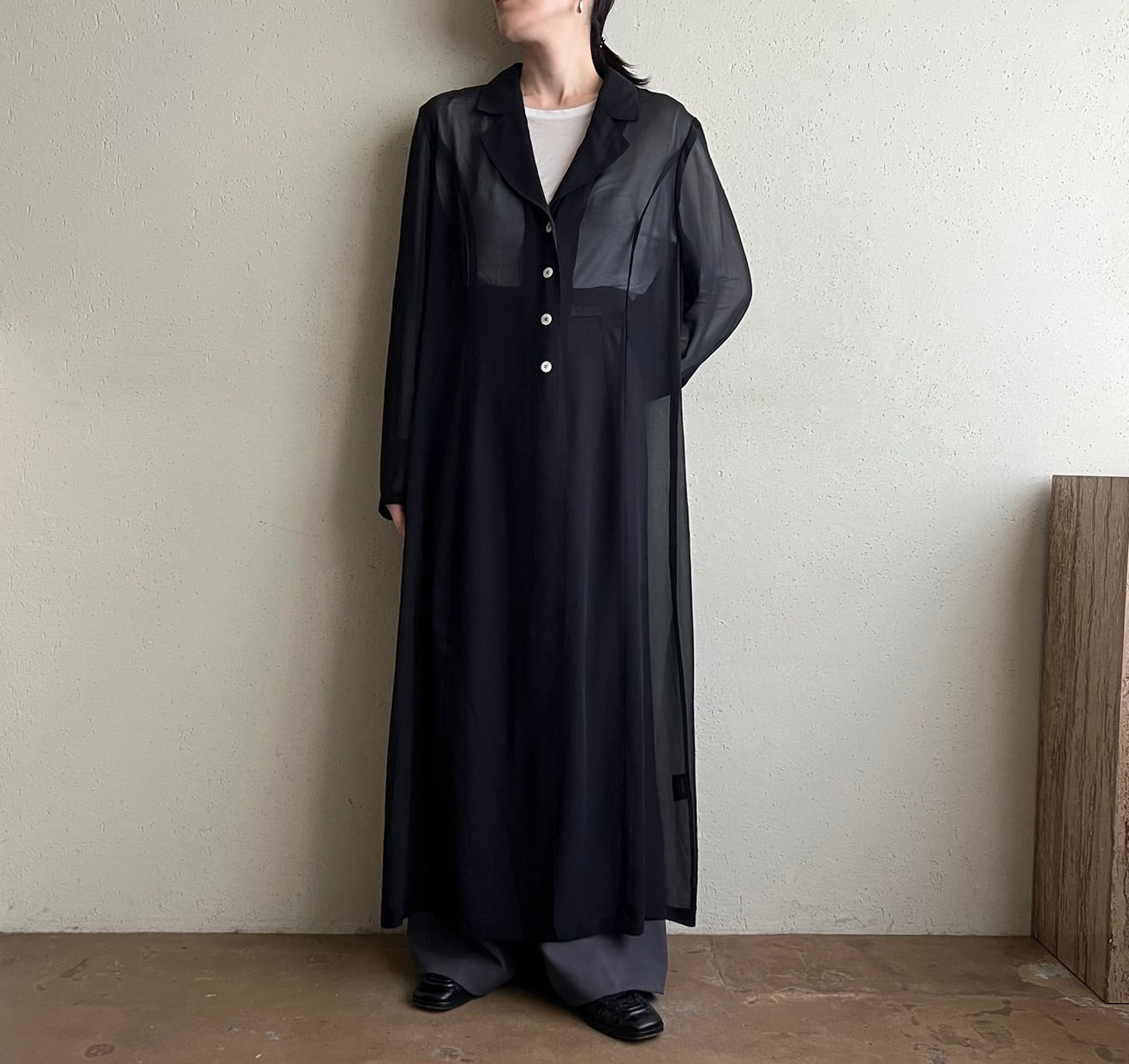 90s EURO Black Sheer Dress