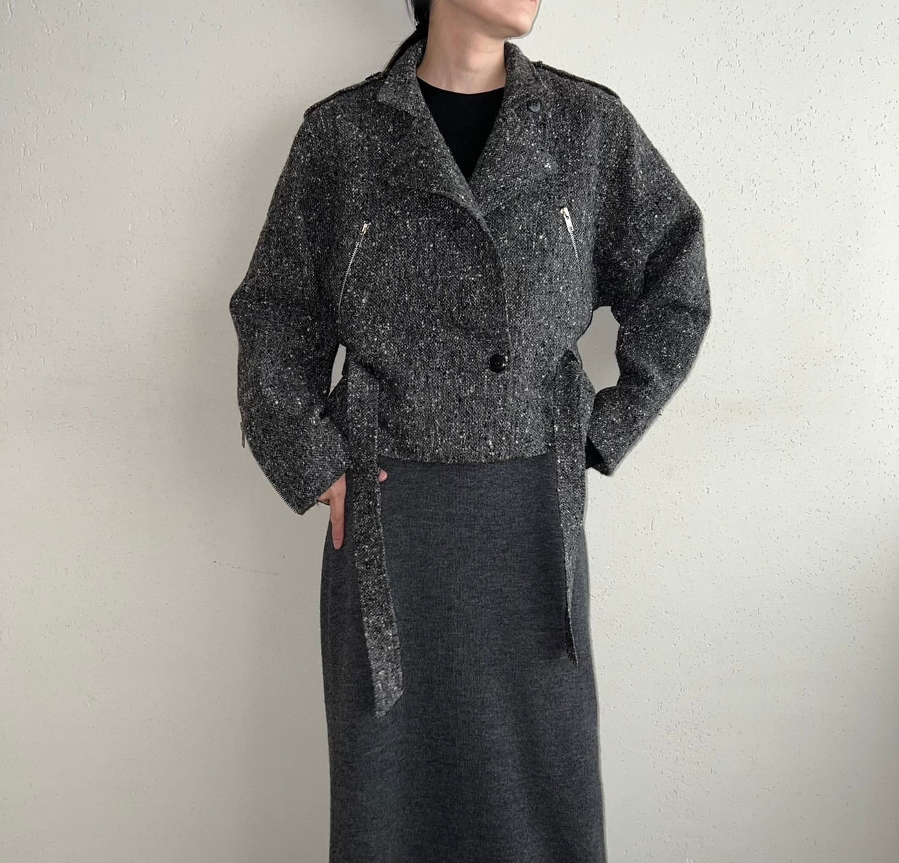 80s "AGAPI PARIS" Tweed Jacket Made in France