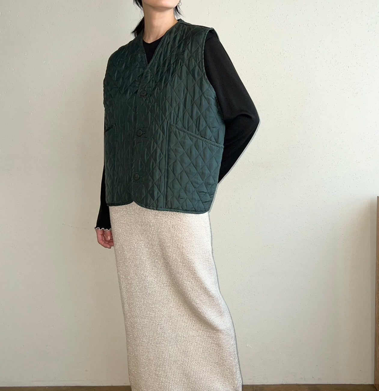 90s Silk Quilted Vest