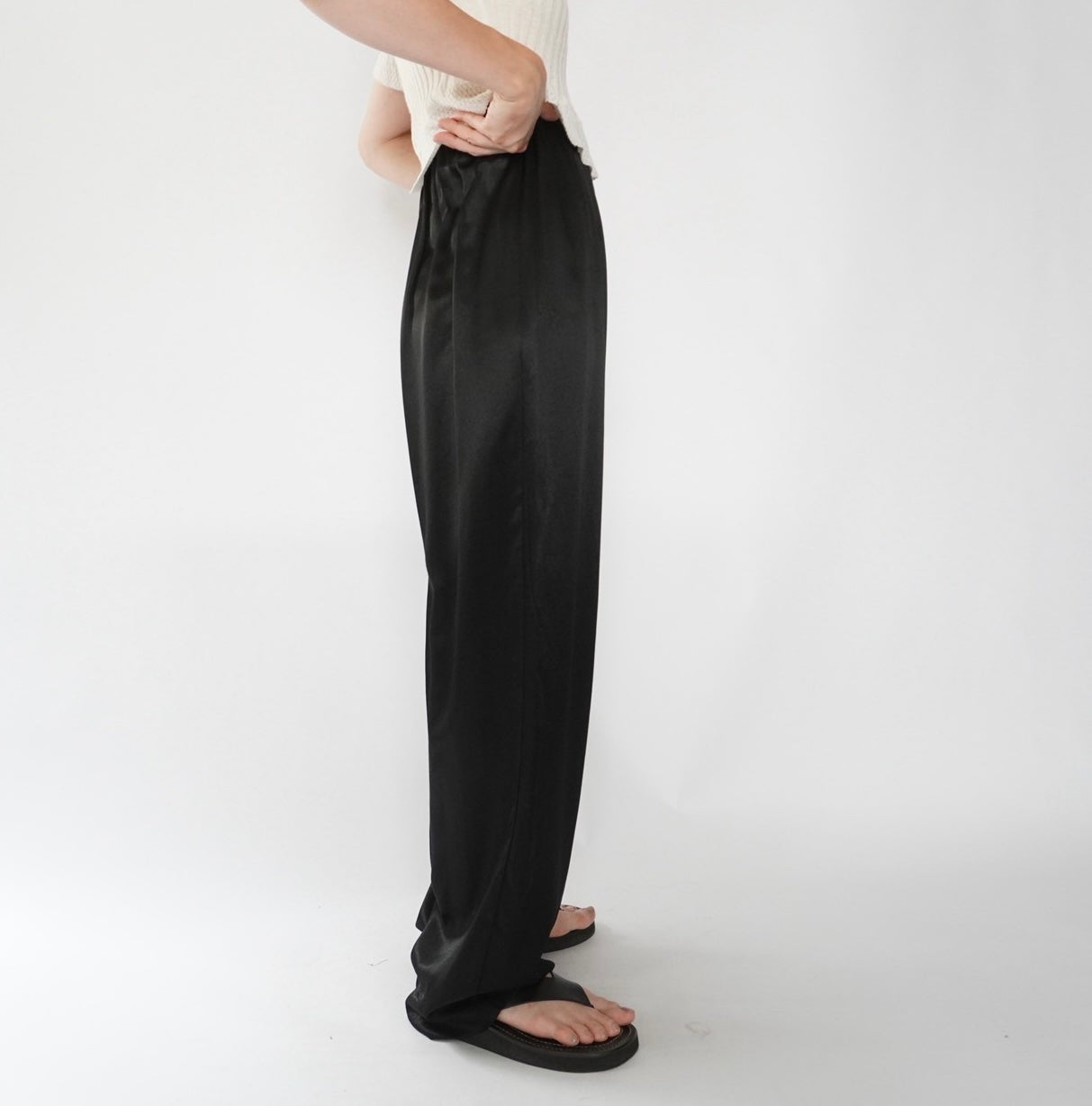 90s Black Shiny Pants