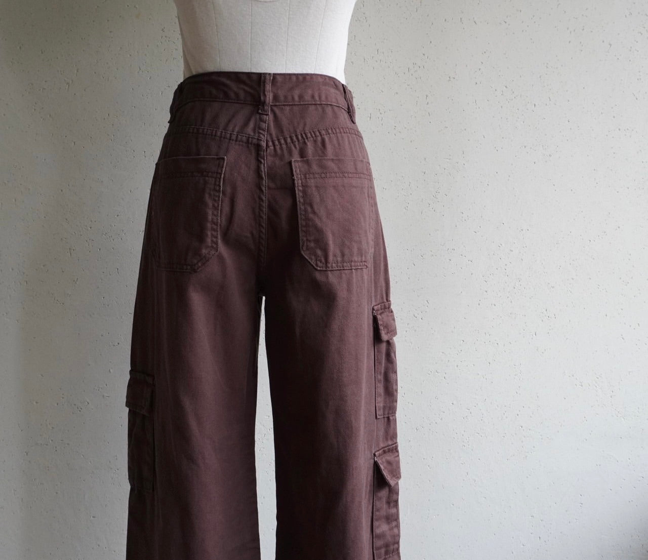 Brown Work Wide Pants