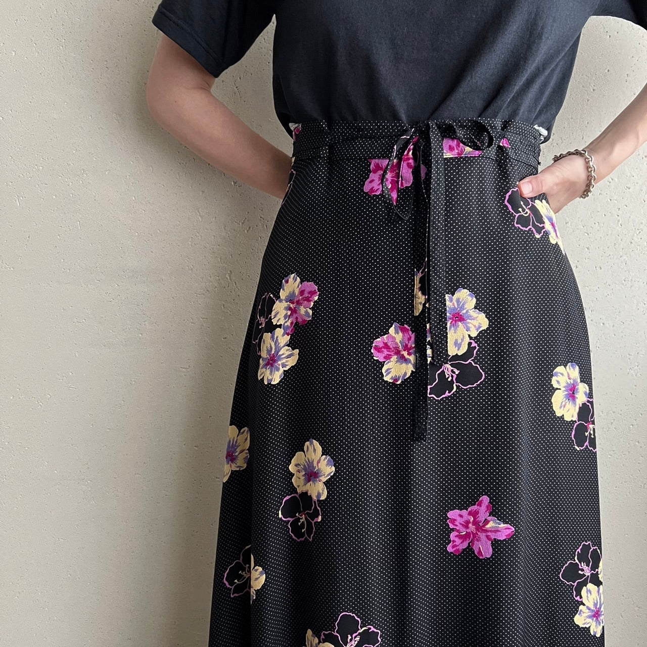 80s EURO Printed Maxi Skirt