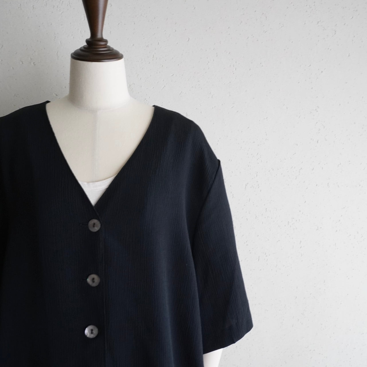 90s Black Blouse Made in USA Dead Stock