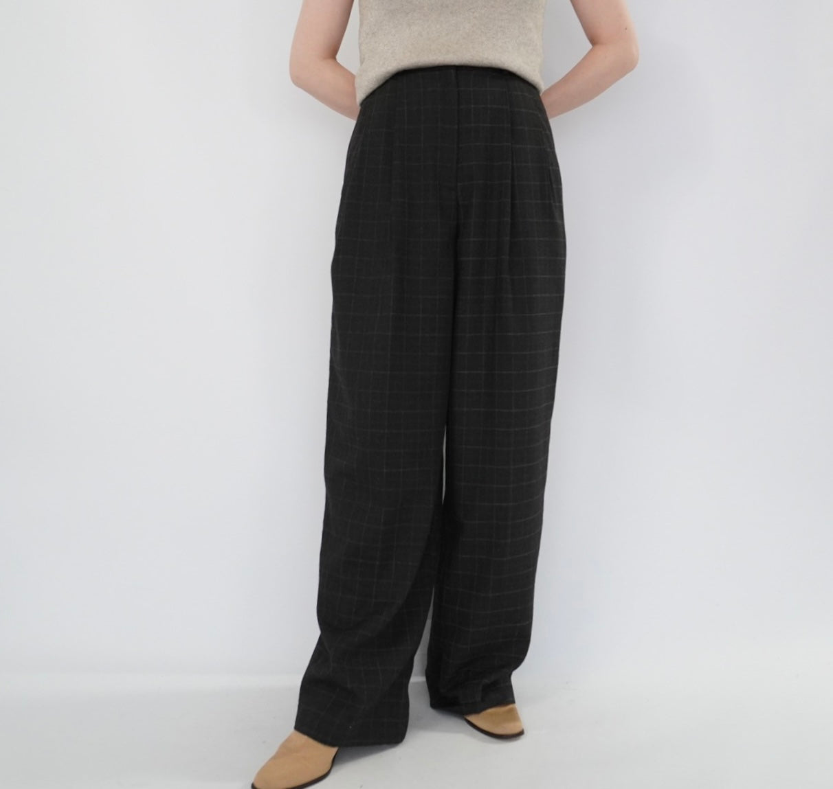 90s Plaid Wide Pants
