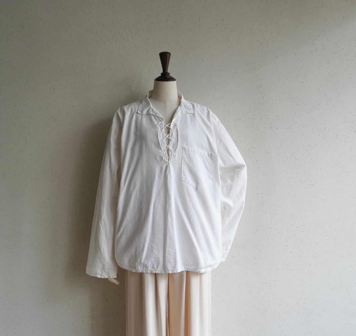 80s Lace up Shirt Made in Greece