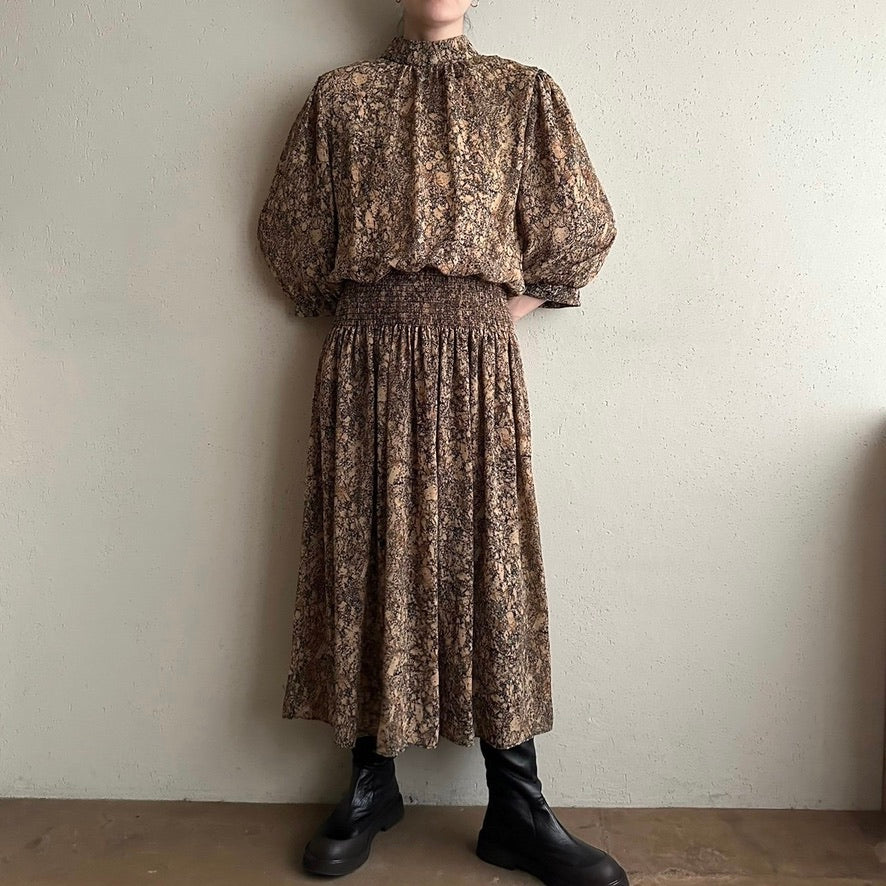 80s Printed Dress Made in USA