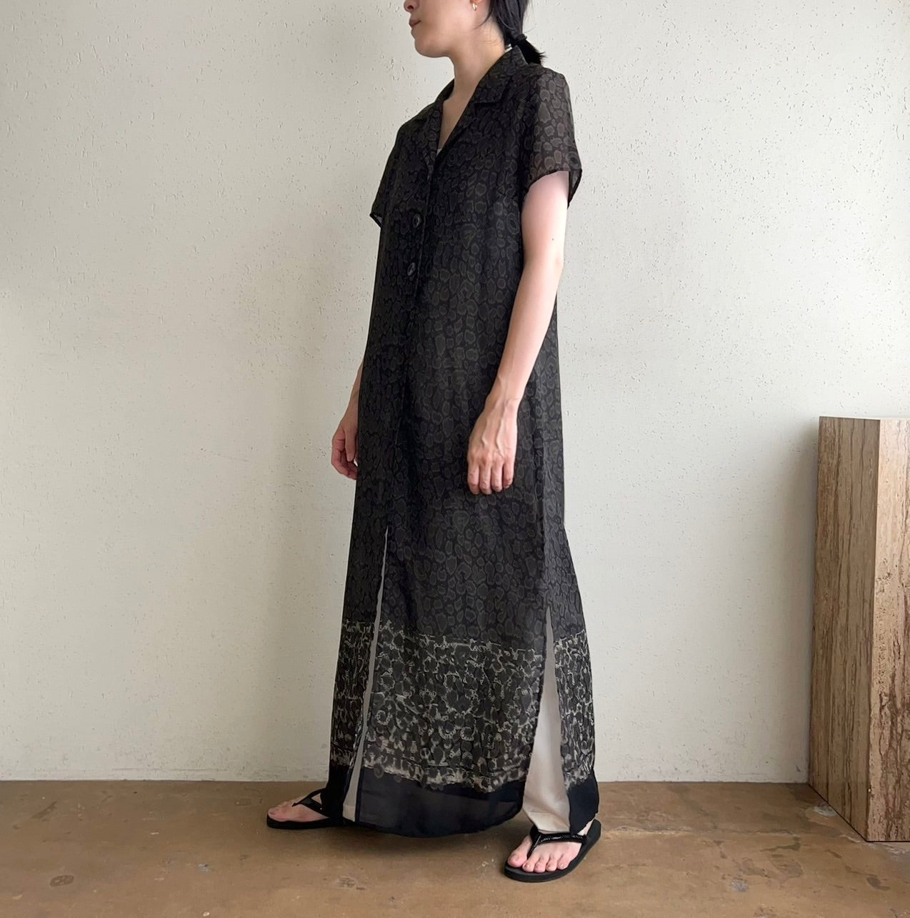 90s Printed Sheer Dress Made in USA