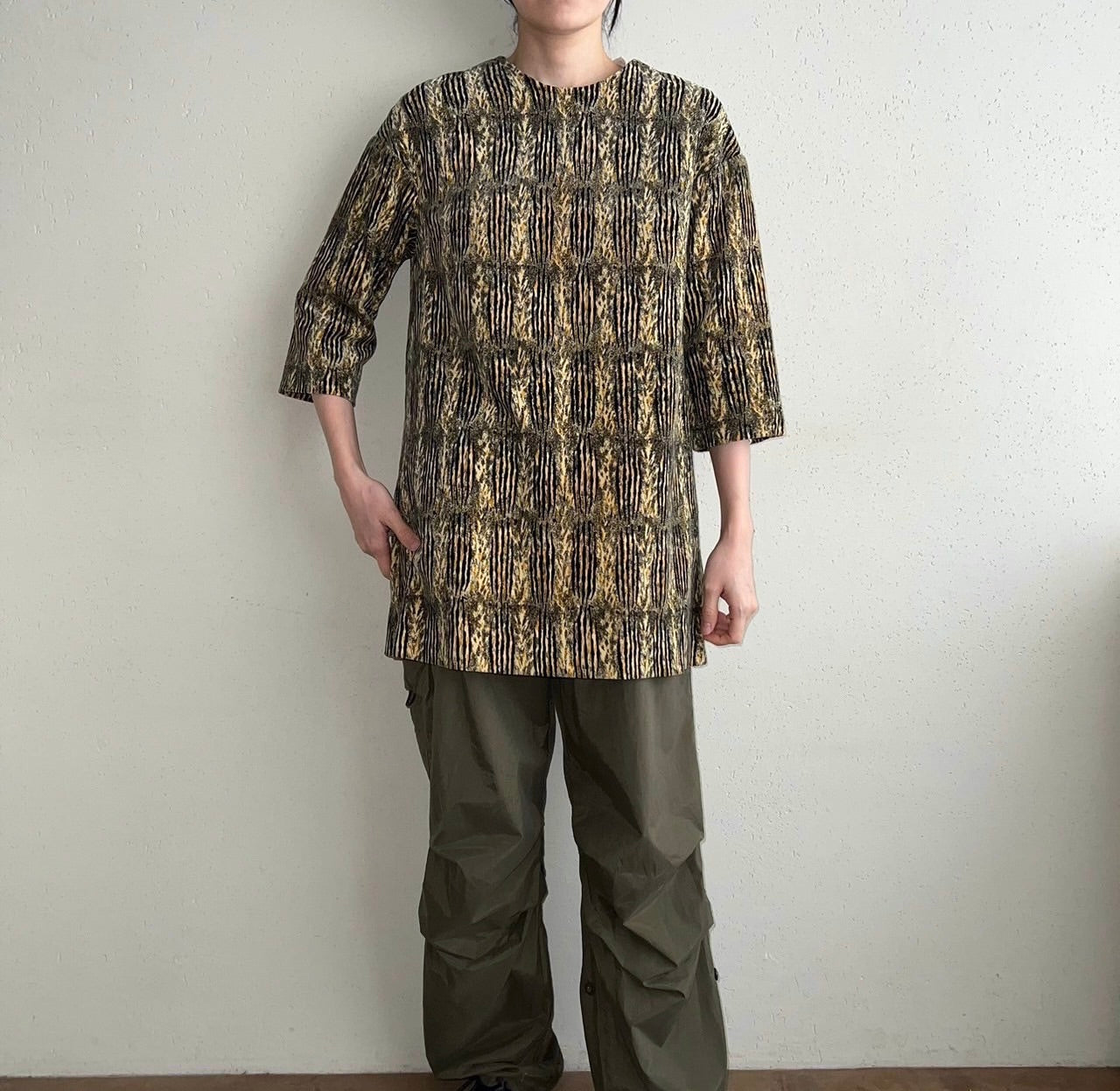 70s Printed Velor Top