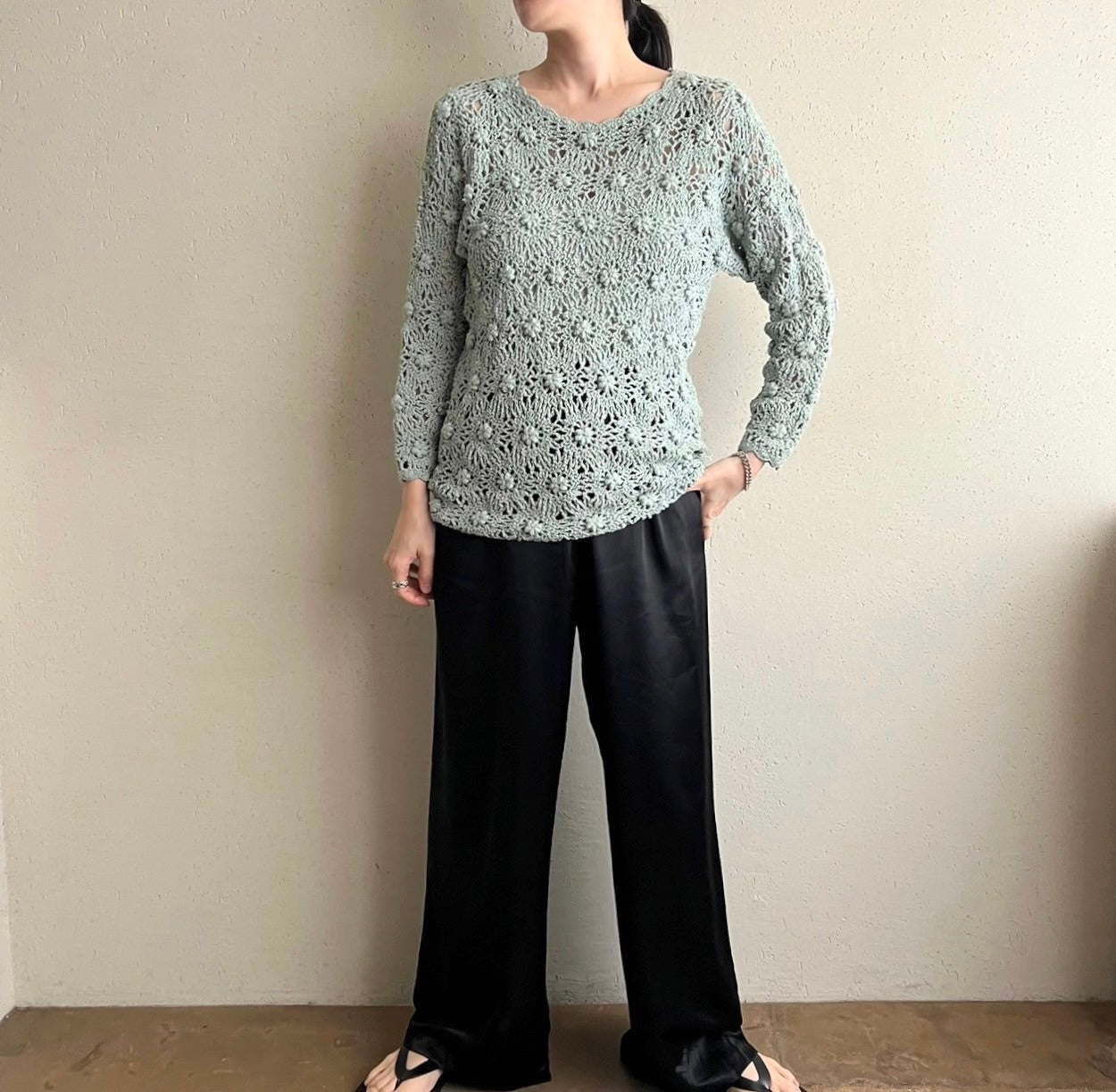 90s Silk Crochet Top