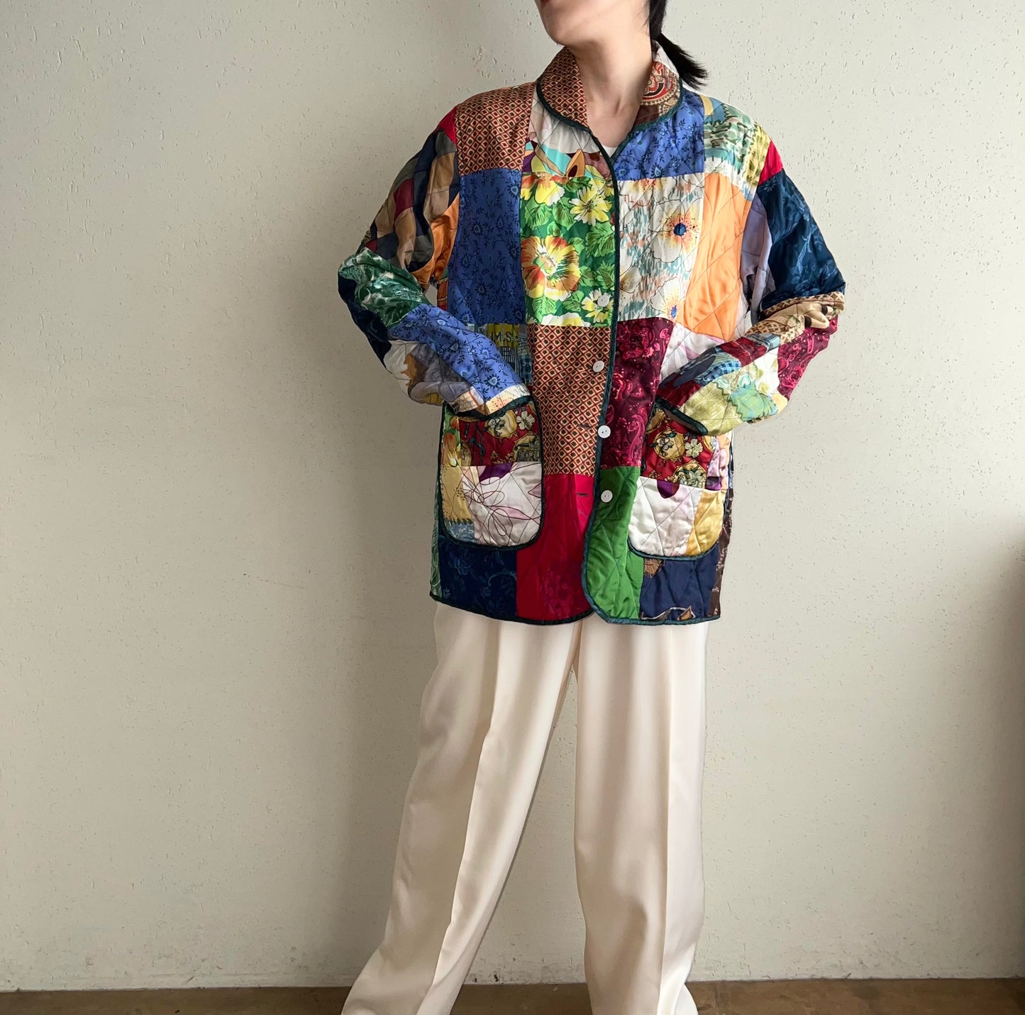 90s Patchwork Reversible Silk Jacket
