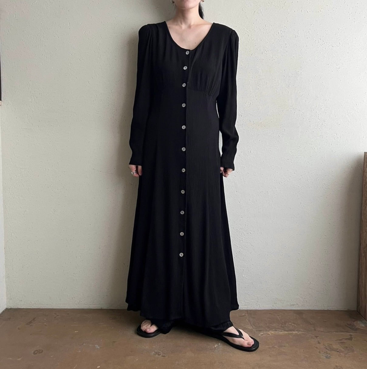 90s Black Maxi Dress Made in USA