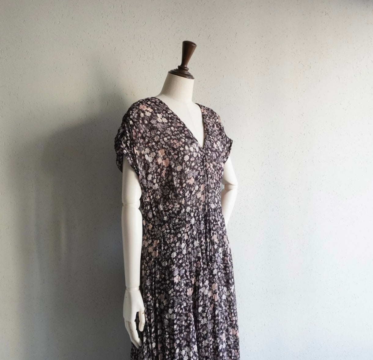 80s Printed Maxi Dress Made in USA