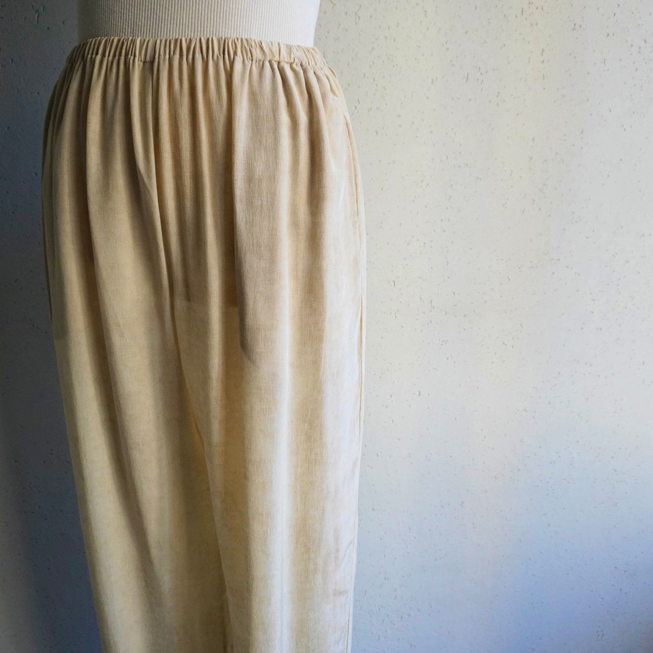 90s Light Beige Silk Pants