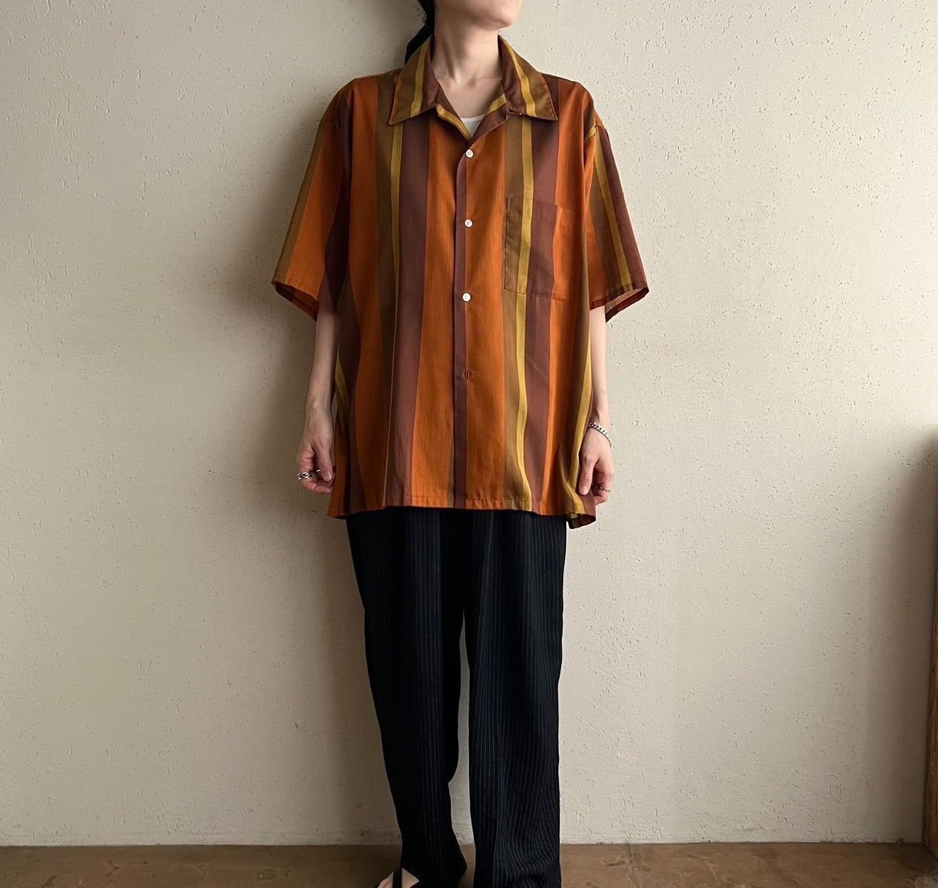 60s"TOWN CRAFT" Striped Shirt