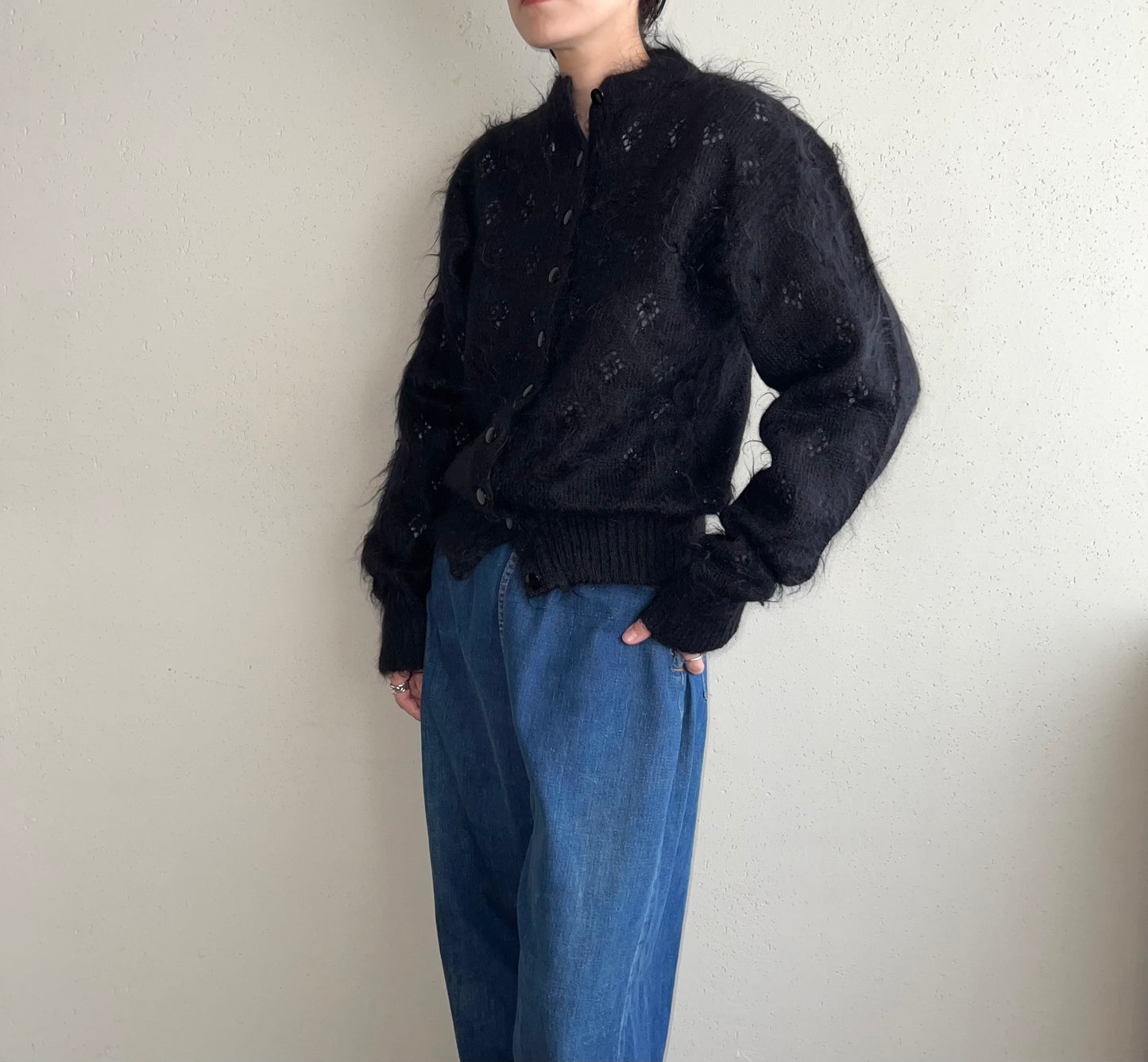 80s Mohair Knit Cardigan Made in Scotland
