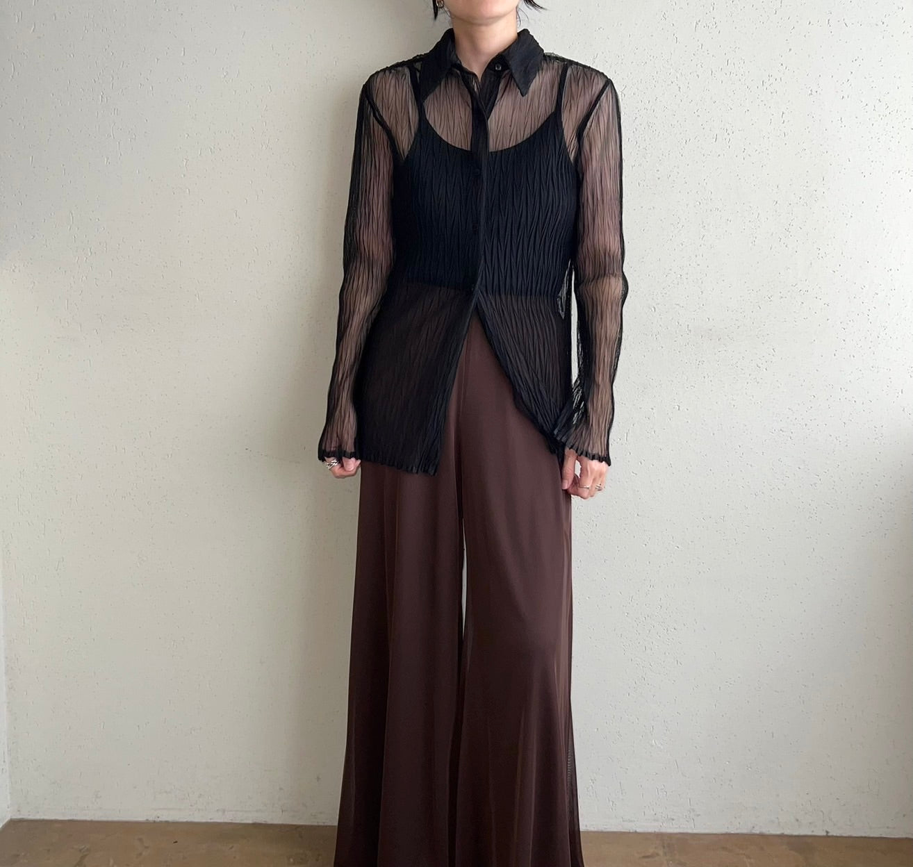 90s Black Sheer Shirt
