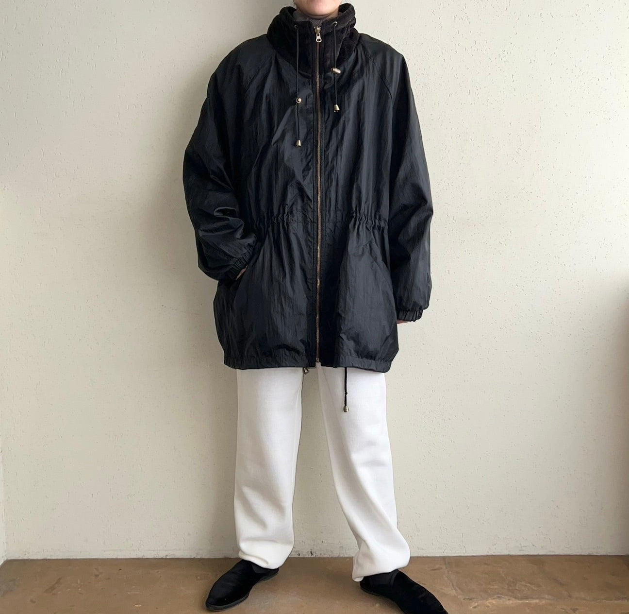 90s Black Velour Reversible Jacket
