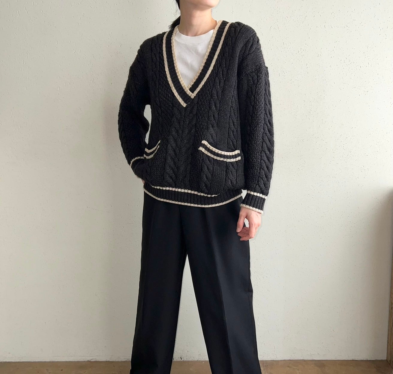 90s V Neck Knit Made in Italy