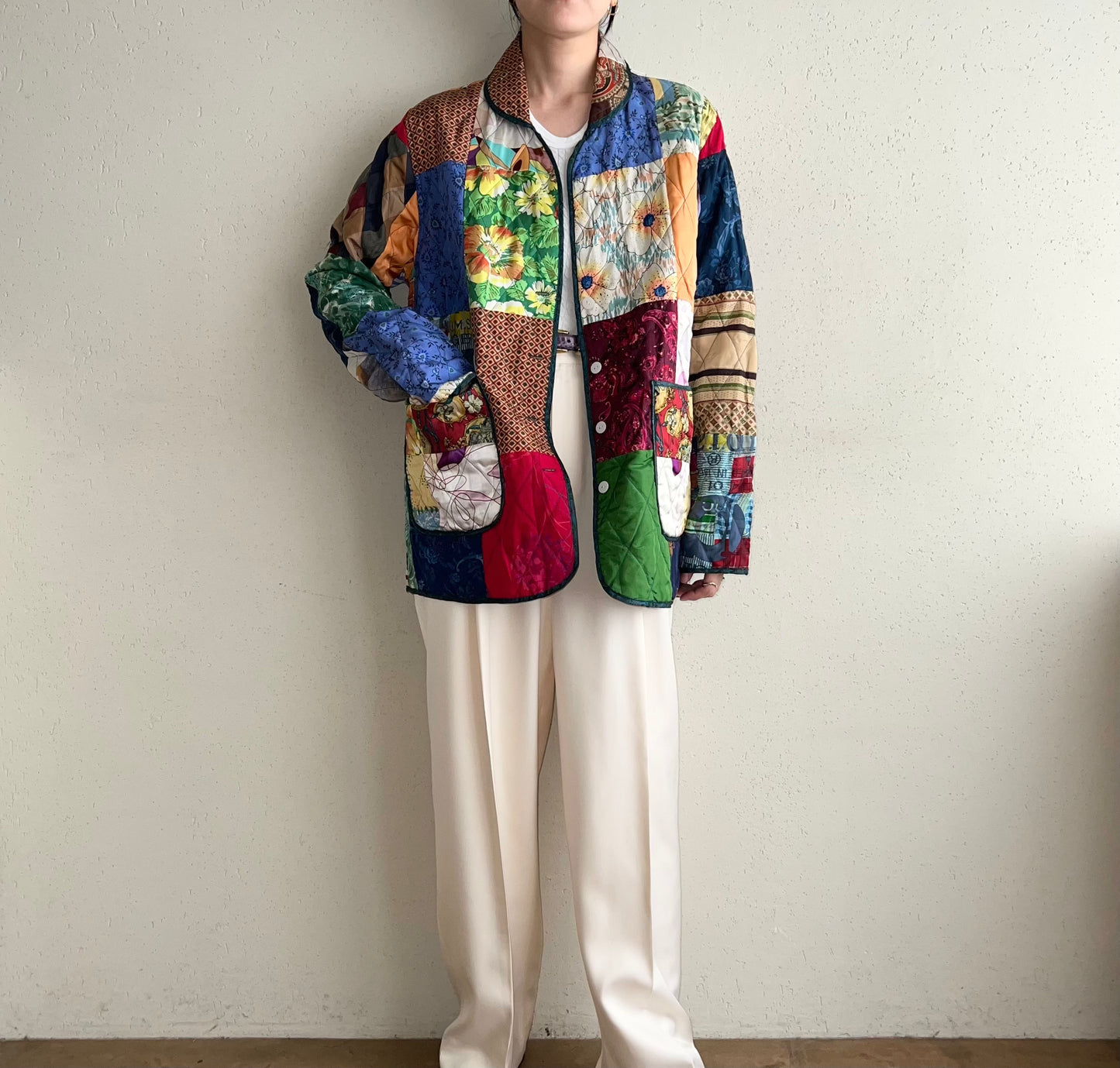 90s Patchwork Reversible Silk Jacket