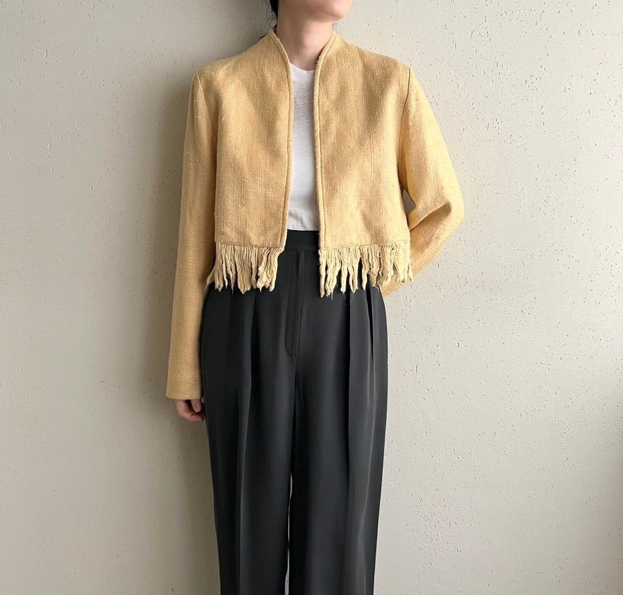 80s Fringe Cropped Jacket Made in USA