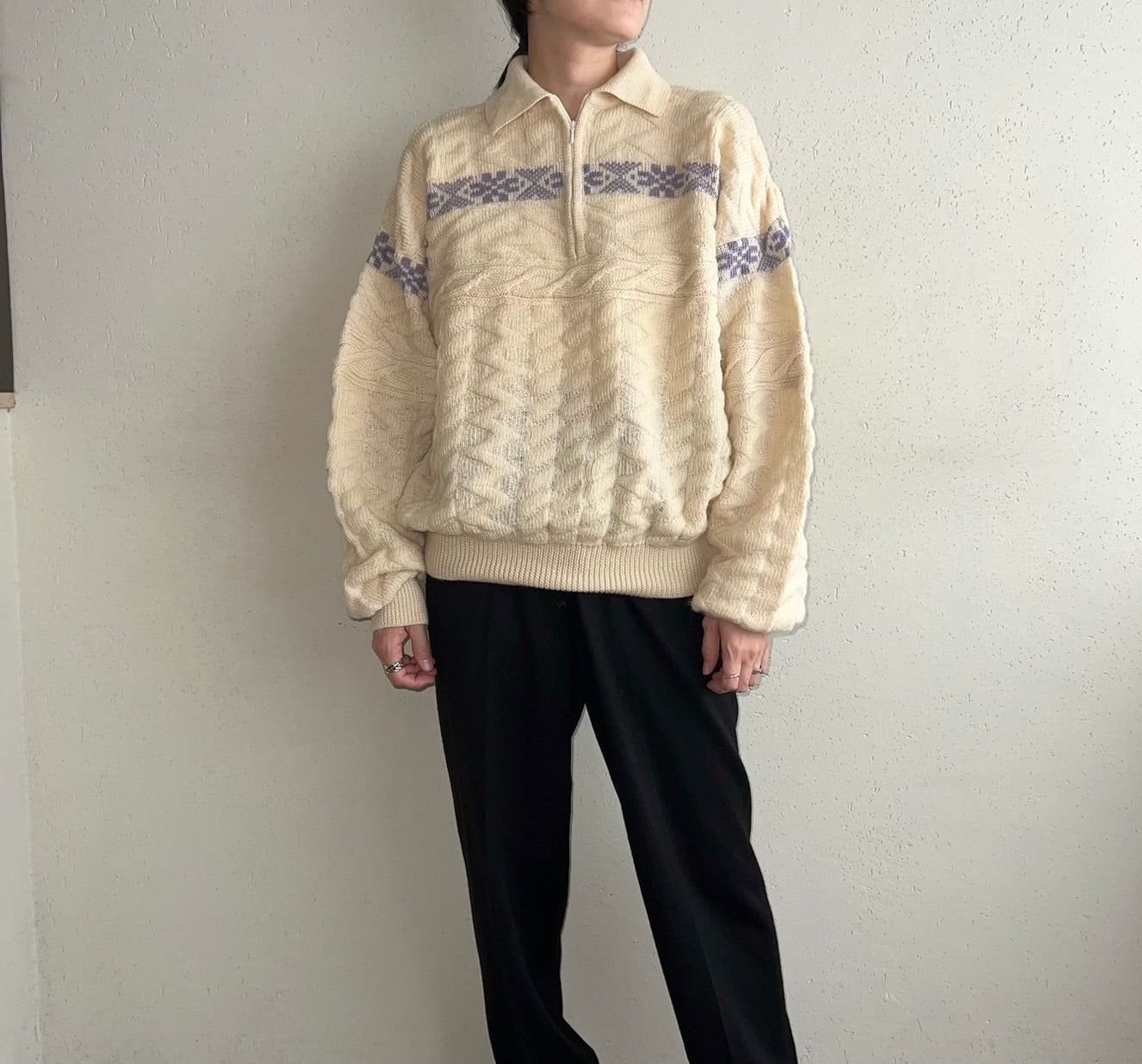 80s Zipped Wool Knit Made in Italy