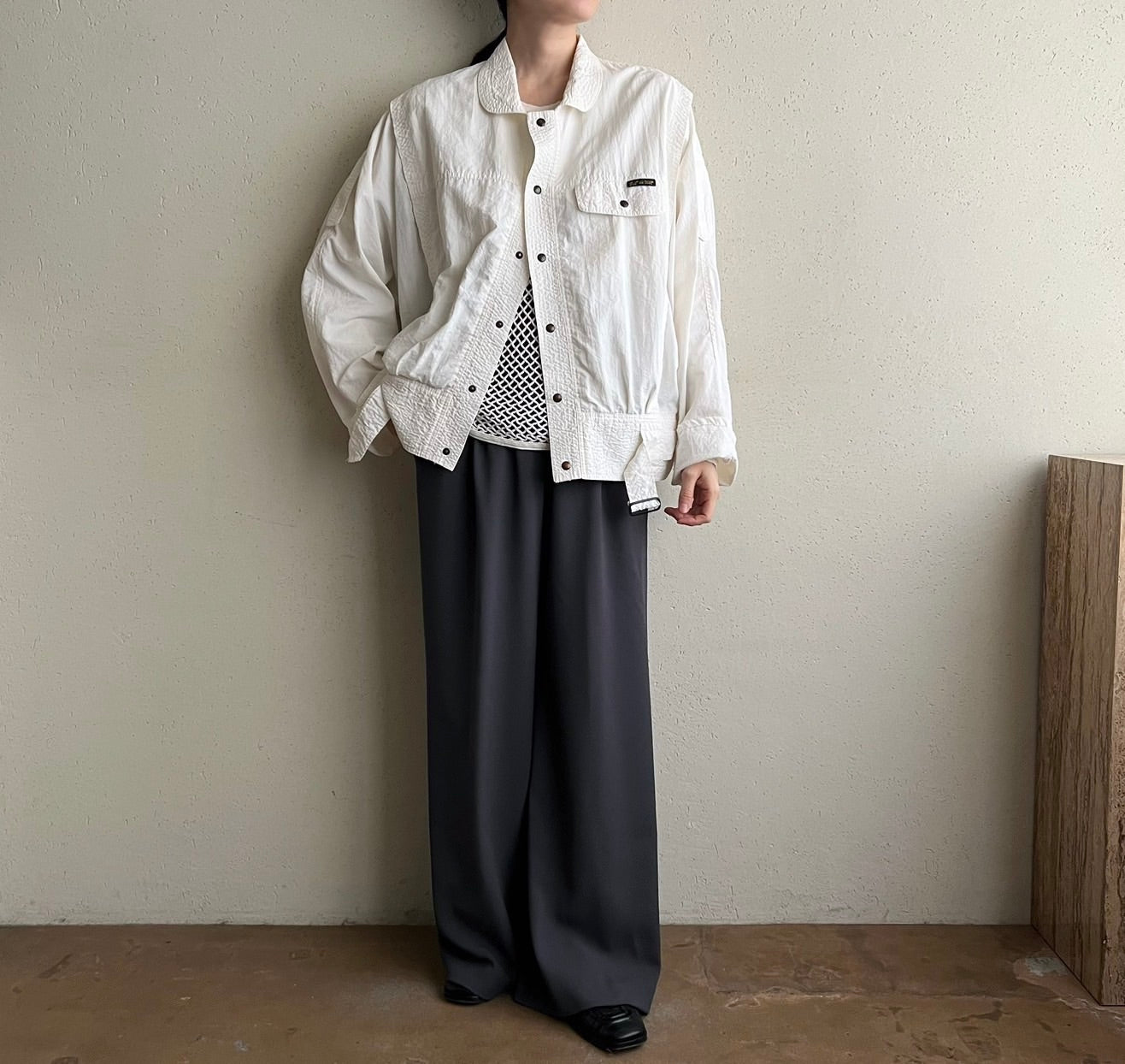 80s White Design Light Jacket