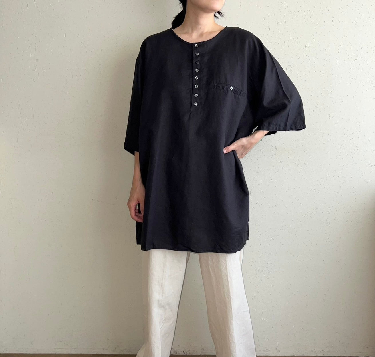 90s Oversized Linen Top