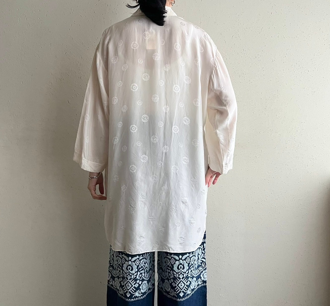 90s Silk Long Shirt