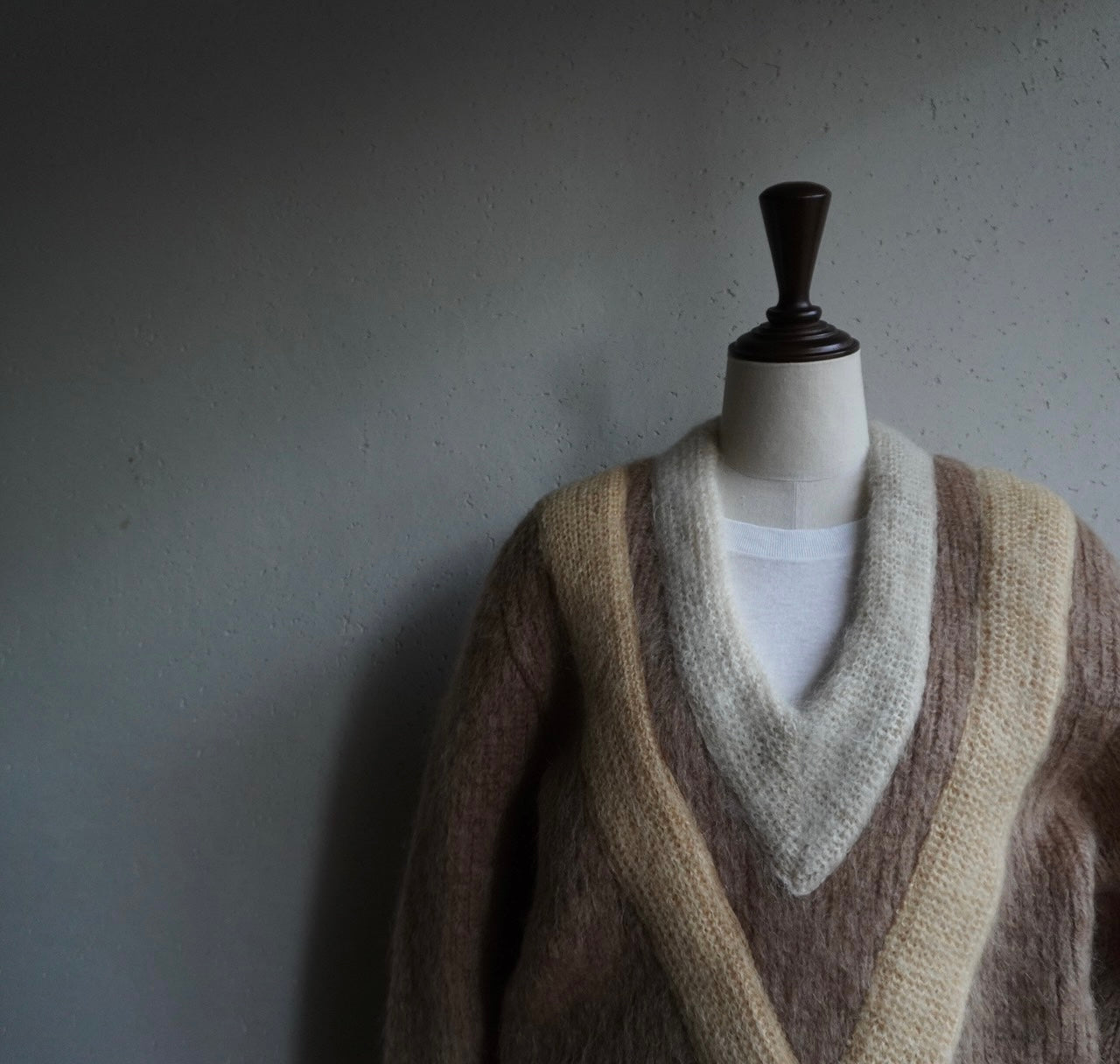 70s V Neck Mohair Knit
